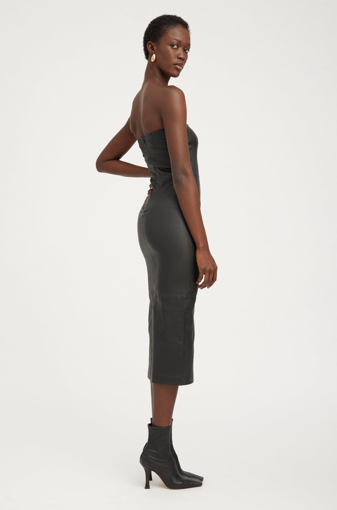 Black Leather Tube Dress