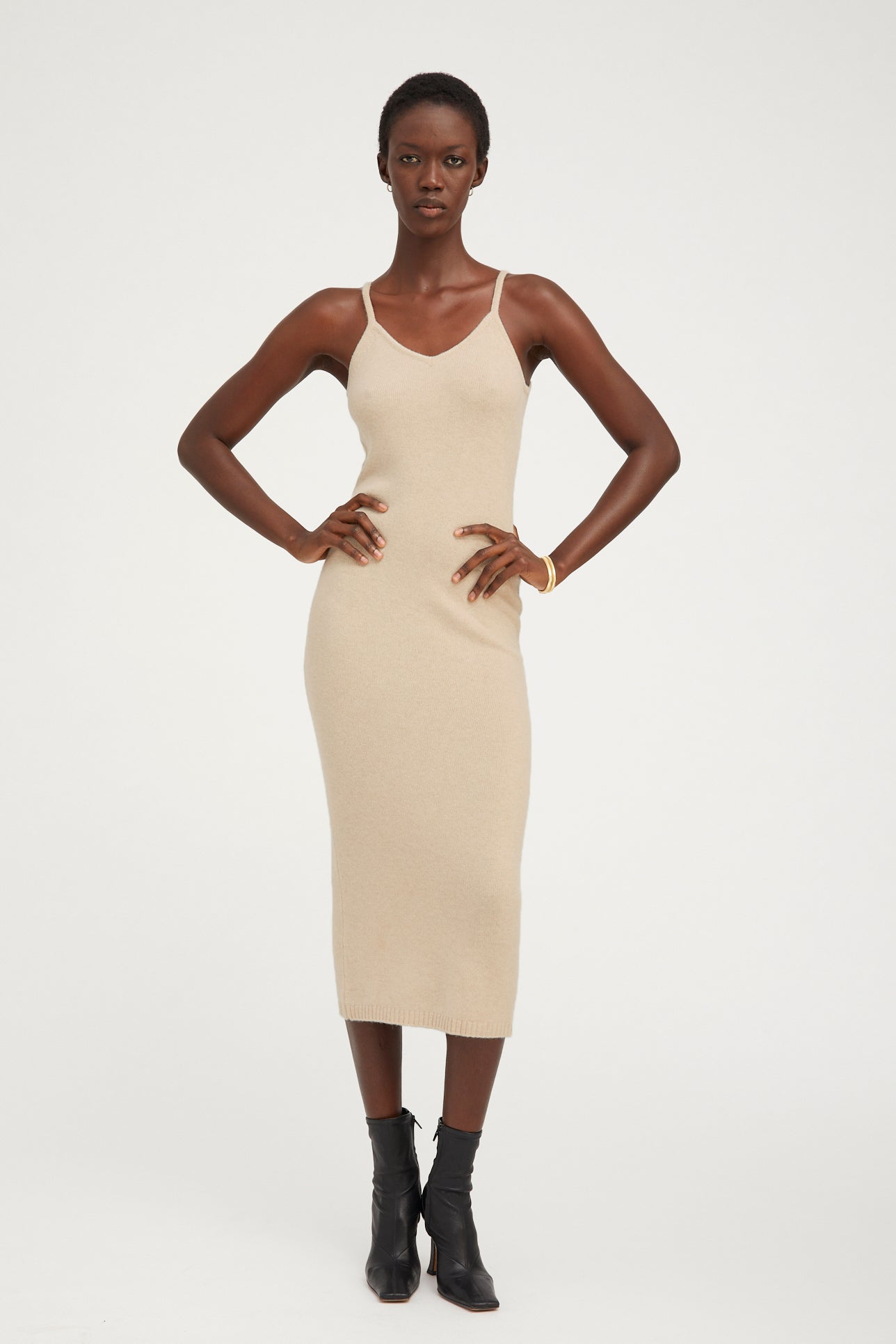 Oat Cashmere Tank Dress