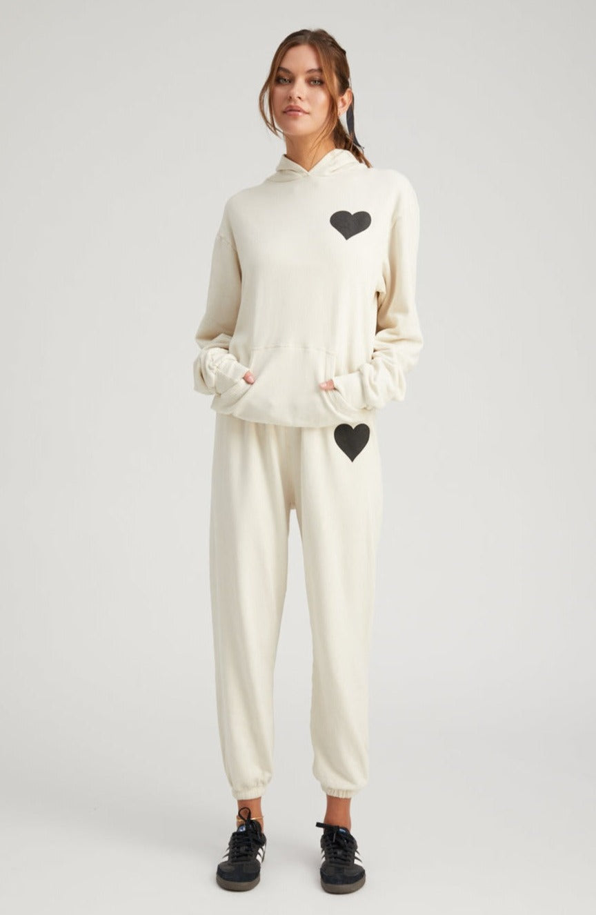 White heart top hoodie