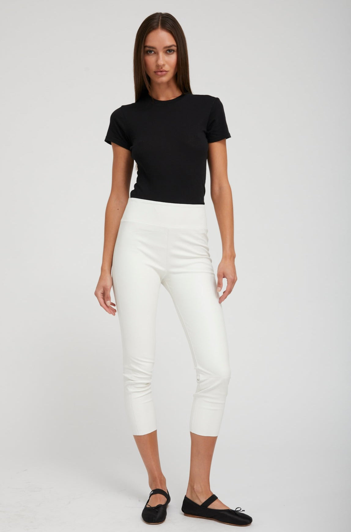 White Leather Crop