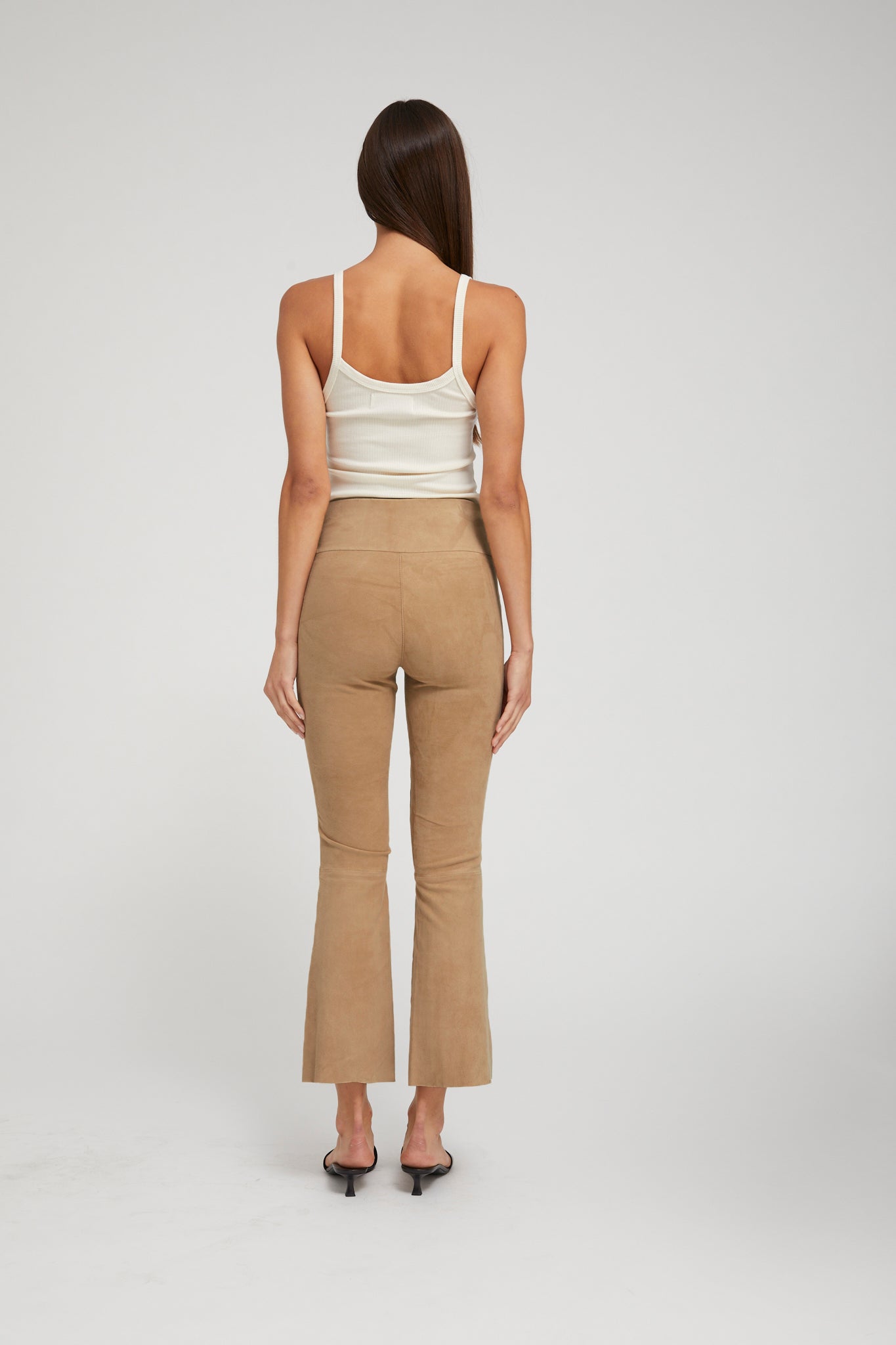 Mushroom Suede Crop Flare