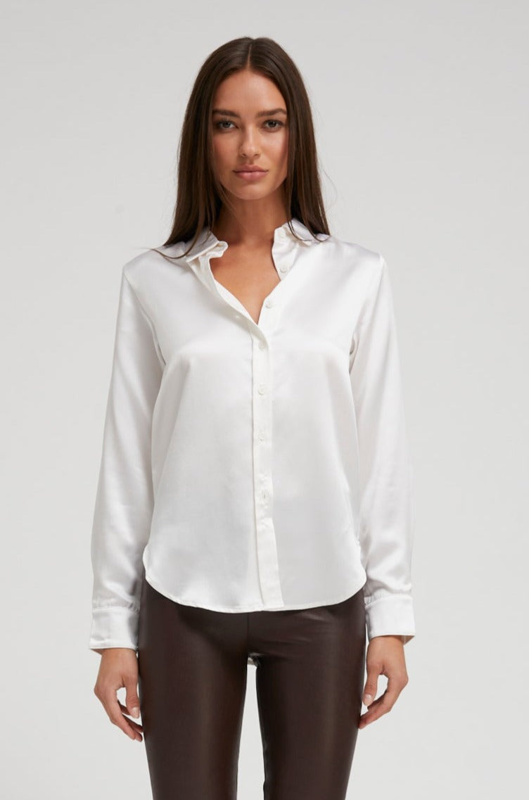 Women's Shirt Button Up Slim White by SPRWMN, S / White Women's Shirt Button Up Slim White by SPRWMN, S / White