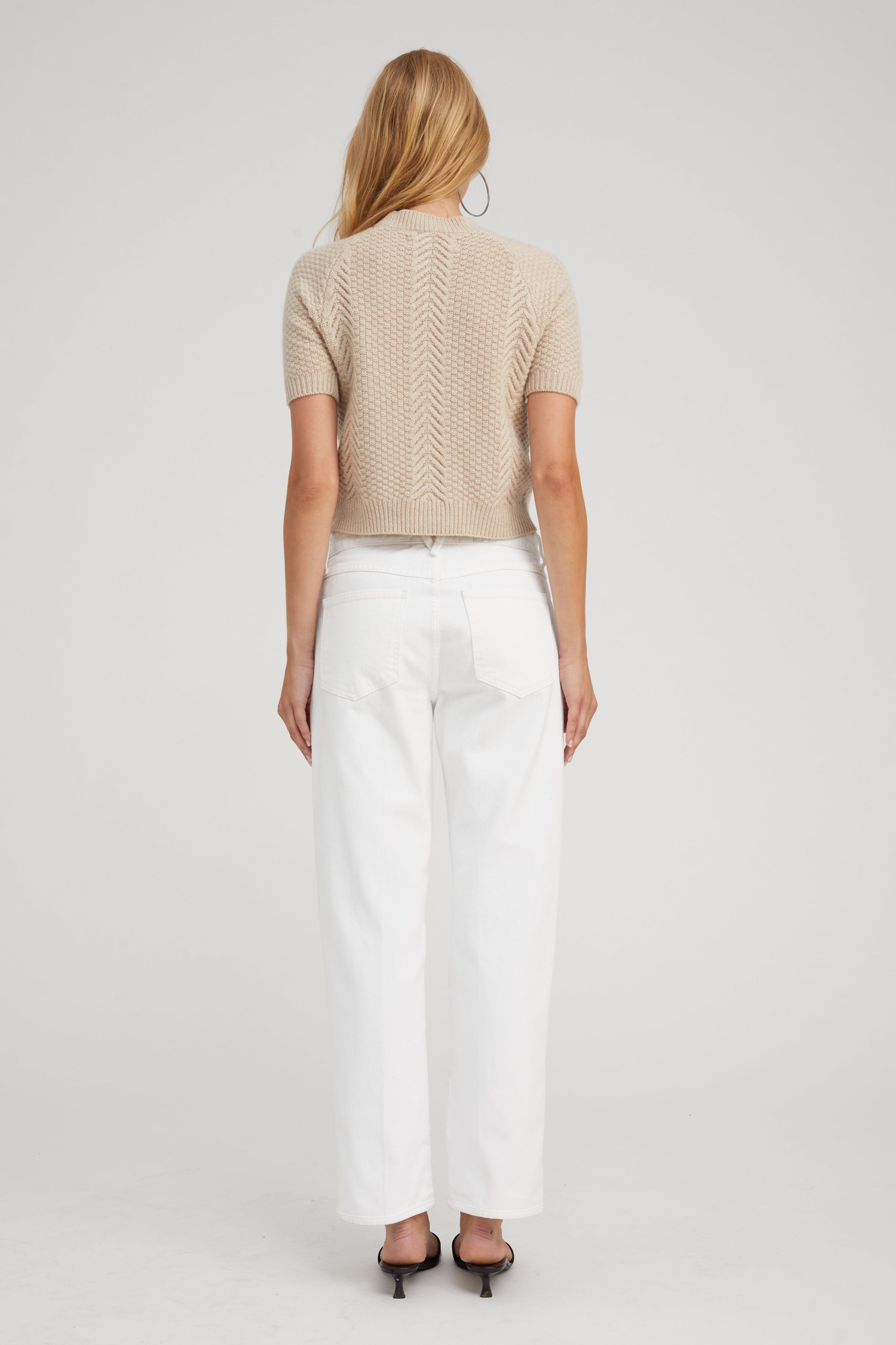 Oat Cashmere Cable Knit Raglan Sweater