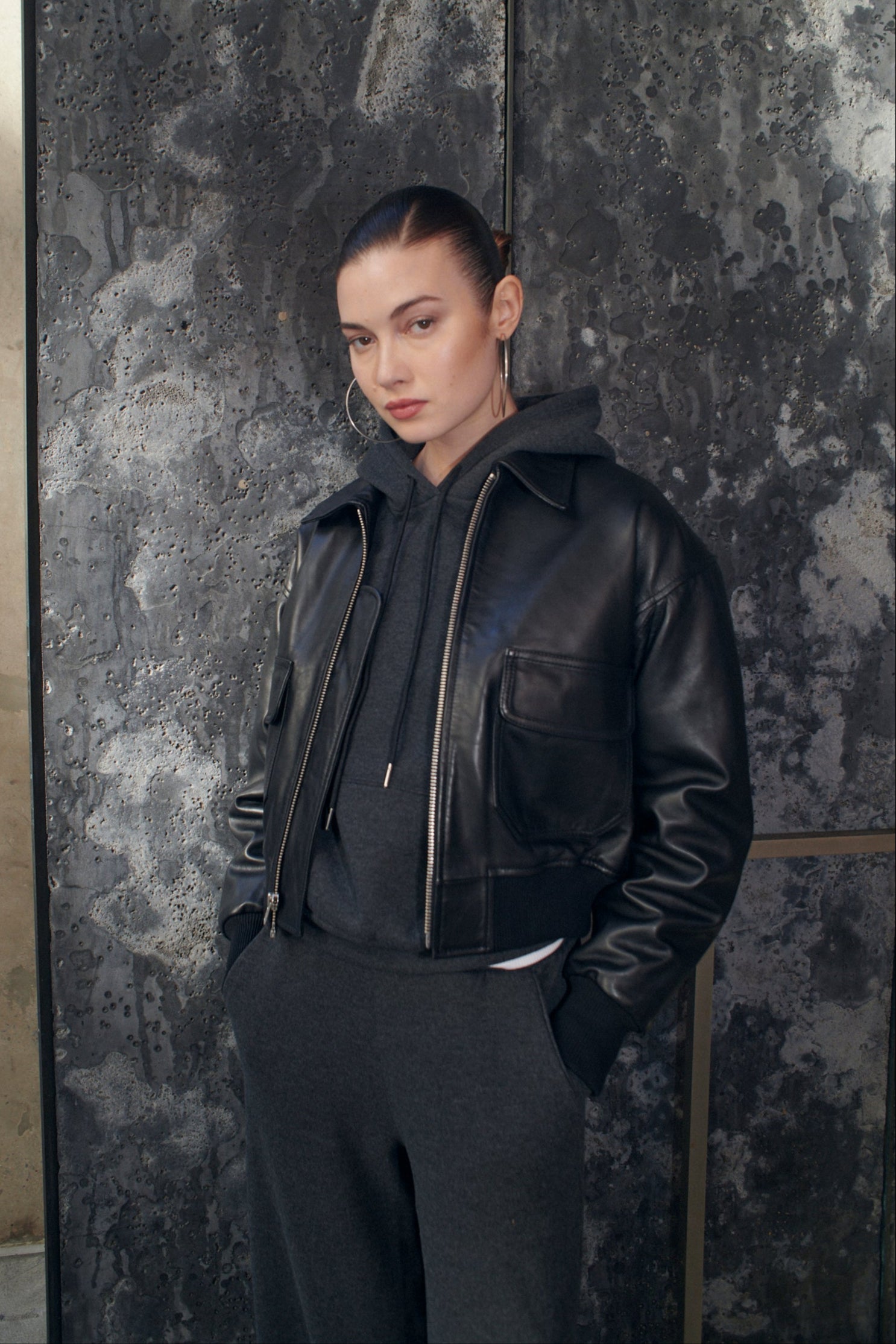 Charcoal Shrunken Hoodie