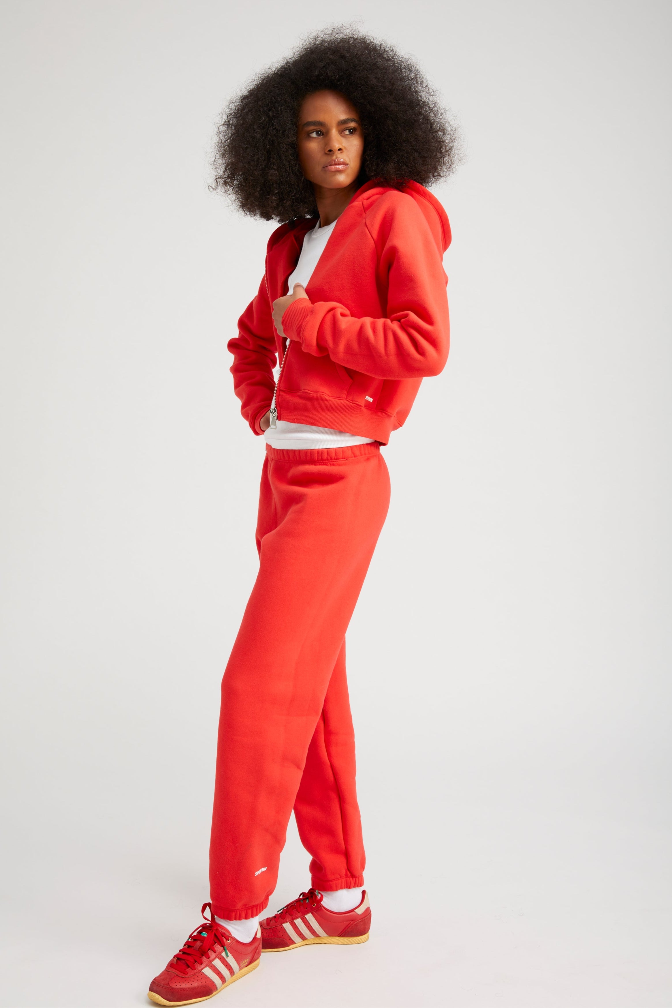 Red Cotton Mini Logo Sweatpants