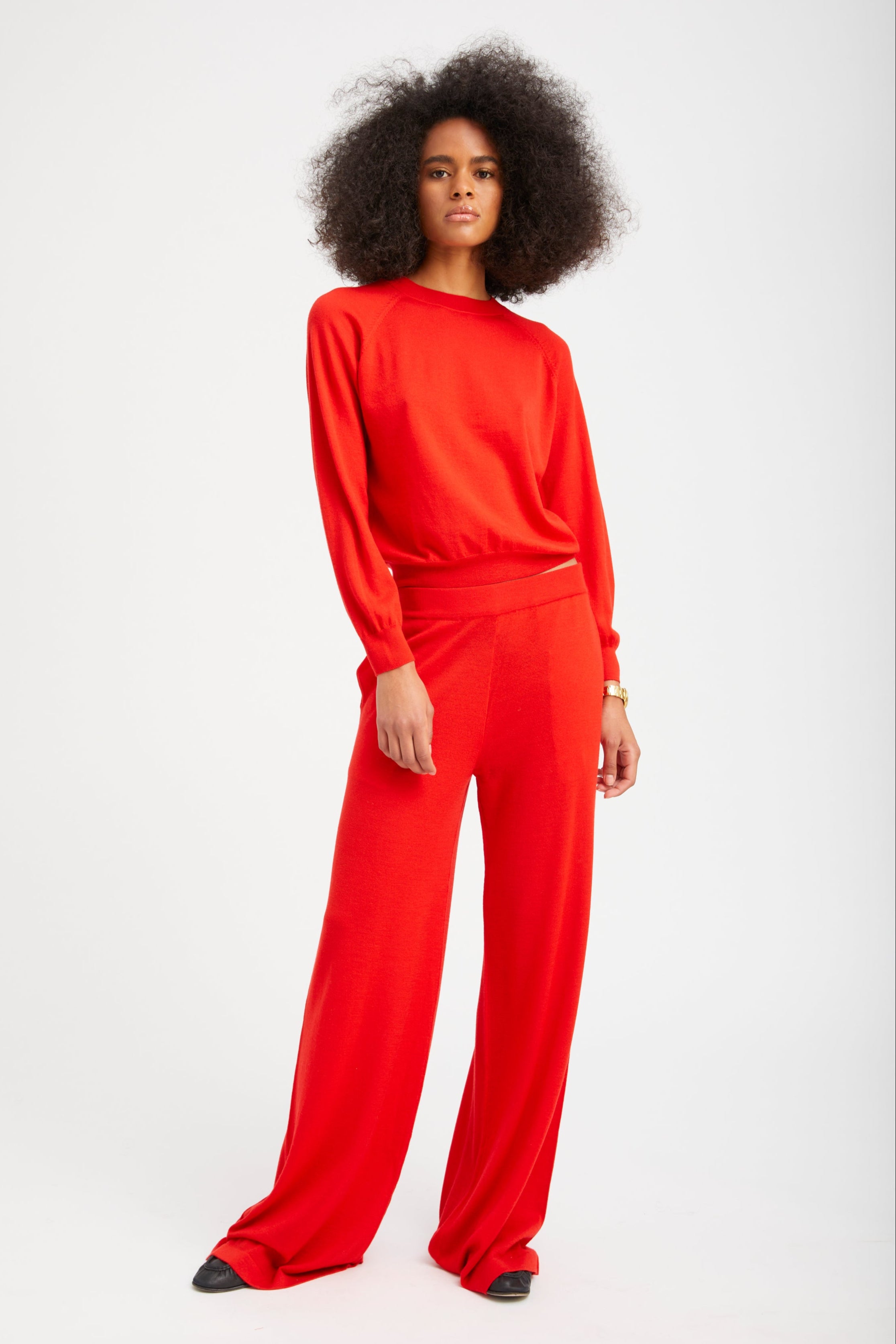 Red Cashmere Raglan Sweater