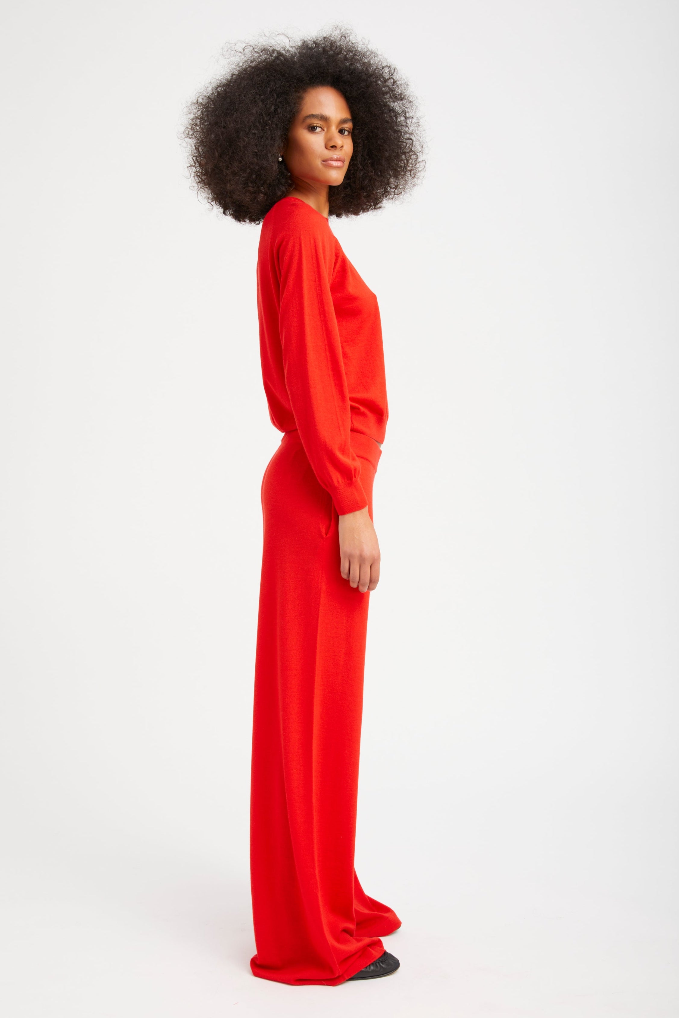 Red Cashmere Raglan Sweater