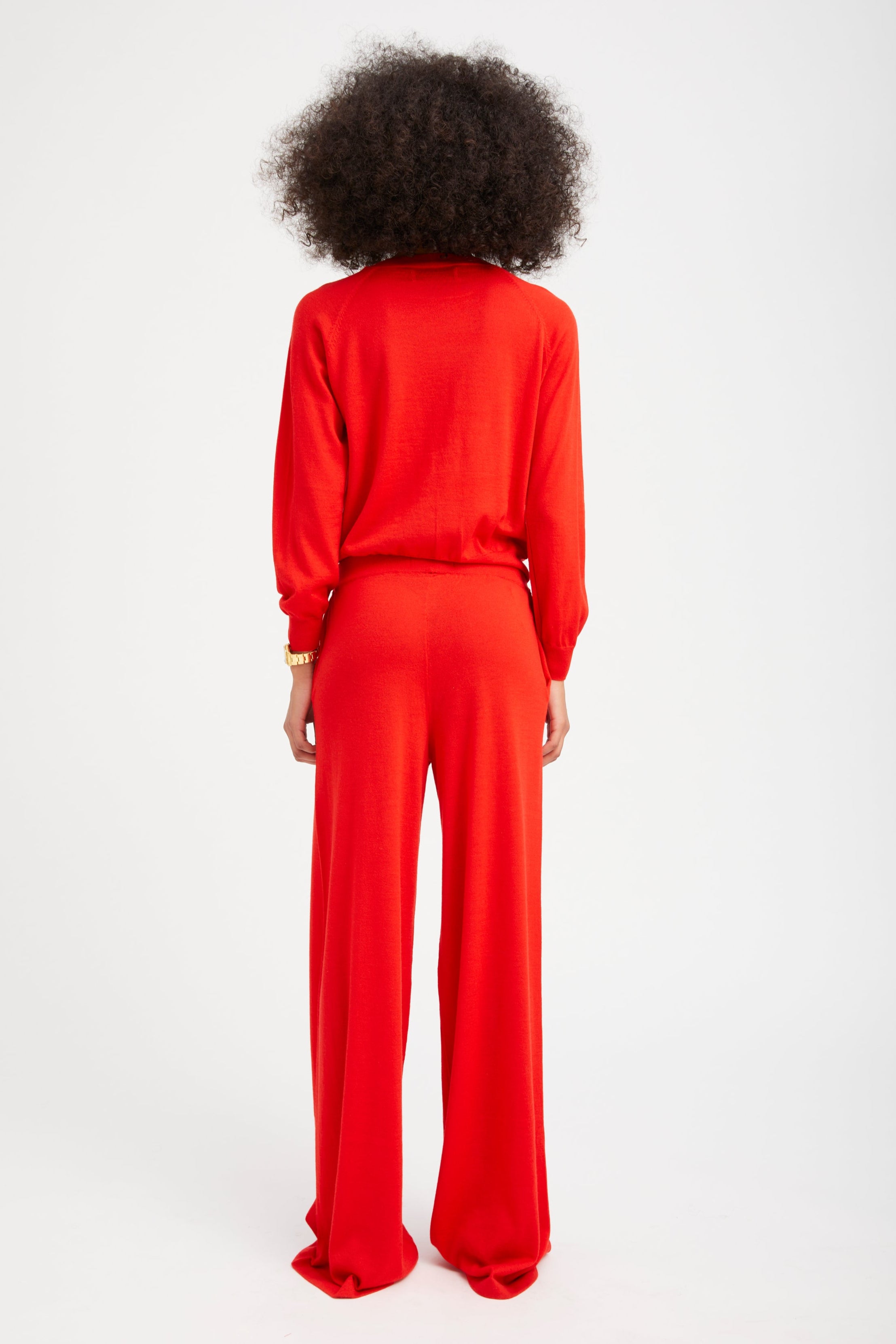 Red Cashmere Raglan Sweater