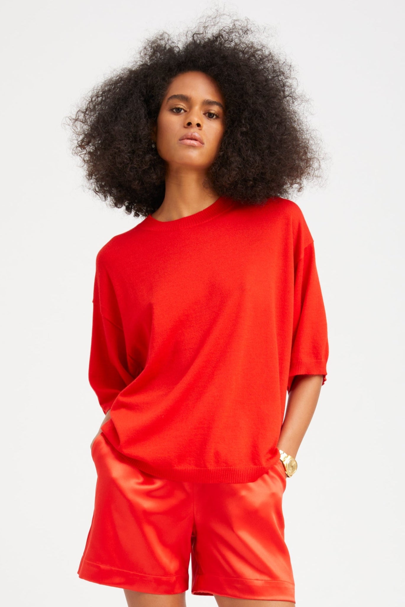 Red Cashmere Boxy Tee