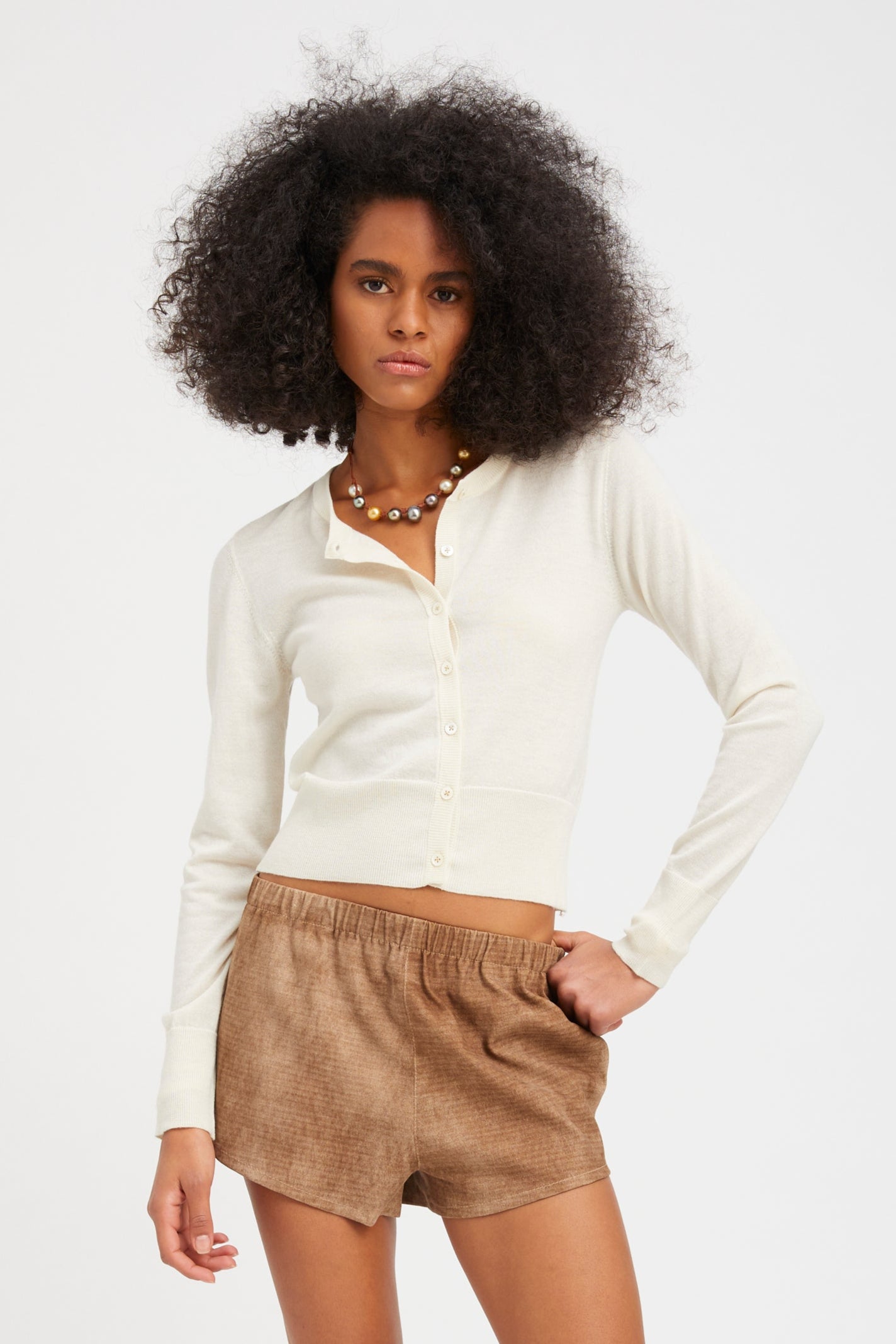 Chalk Ultra Fine Cashmere Baby Cardigan