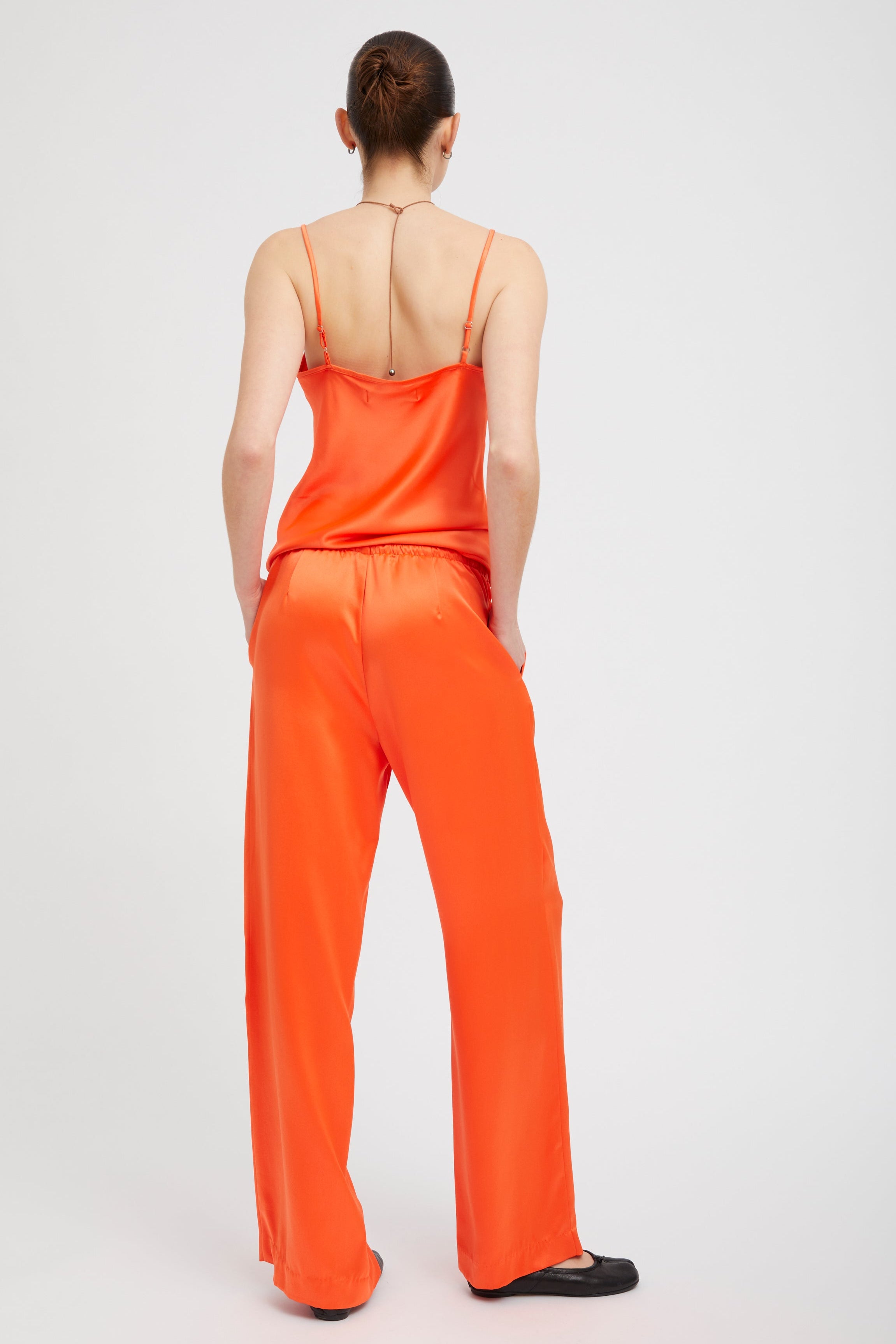 Orange Silk Spaghetti Strap Cami