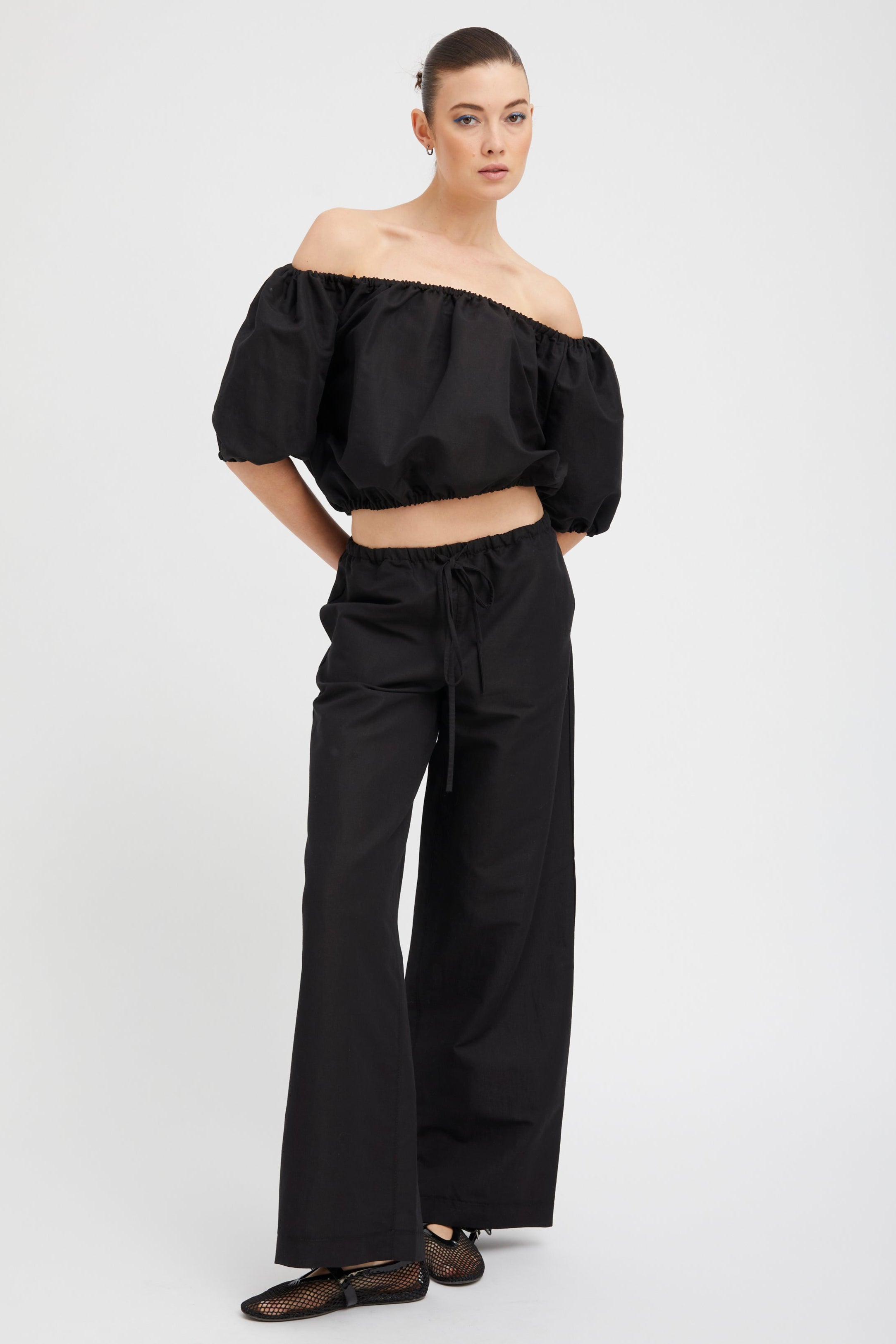Black Linen Isabel Top