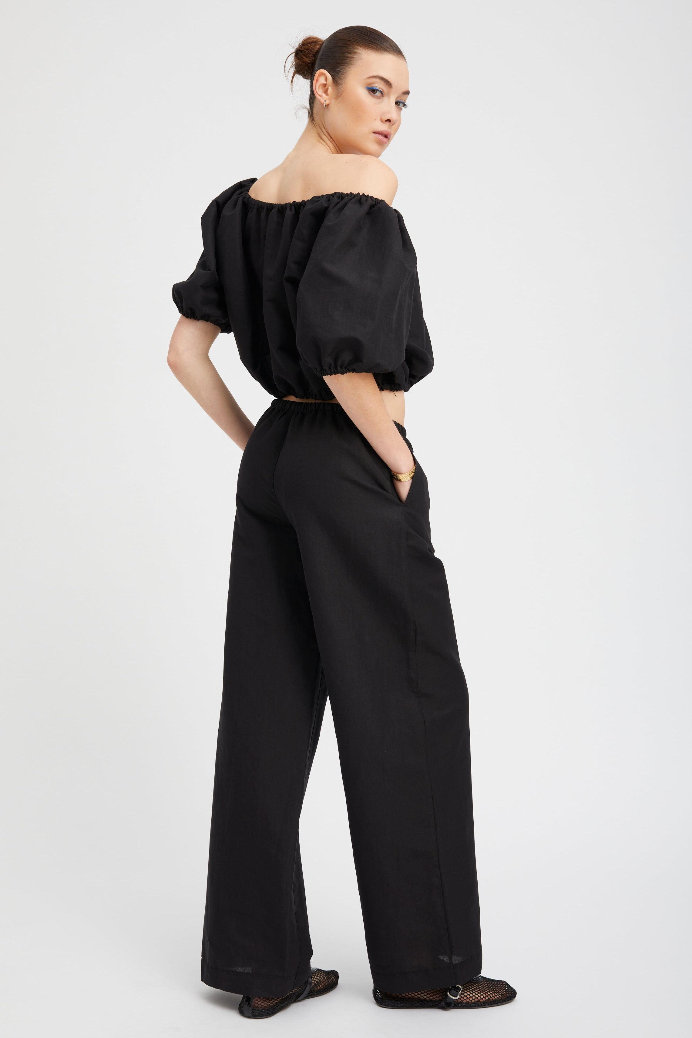 Black Linen Isabel Top