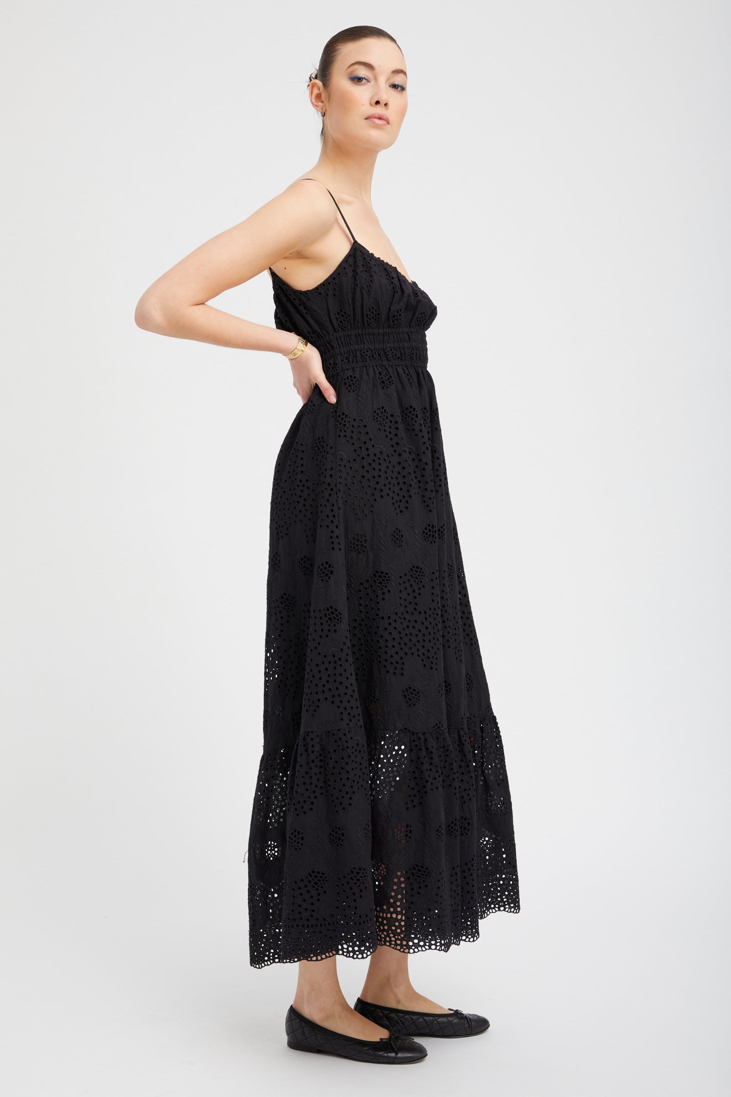 Black Eyelet Ali Maxi Dress