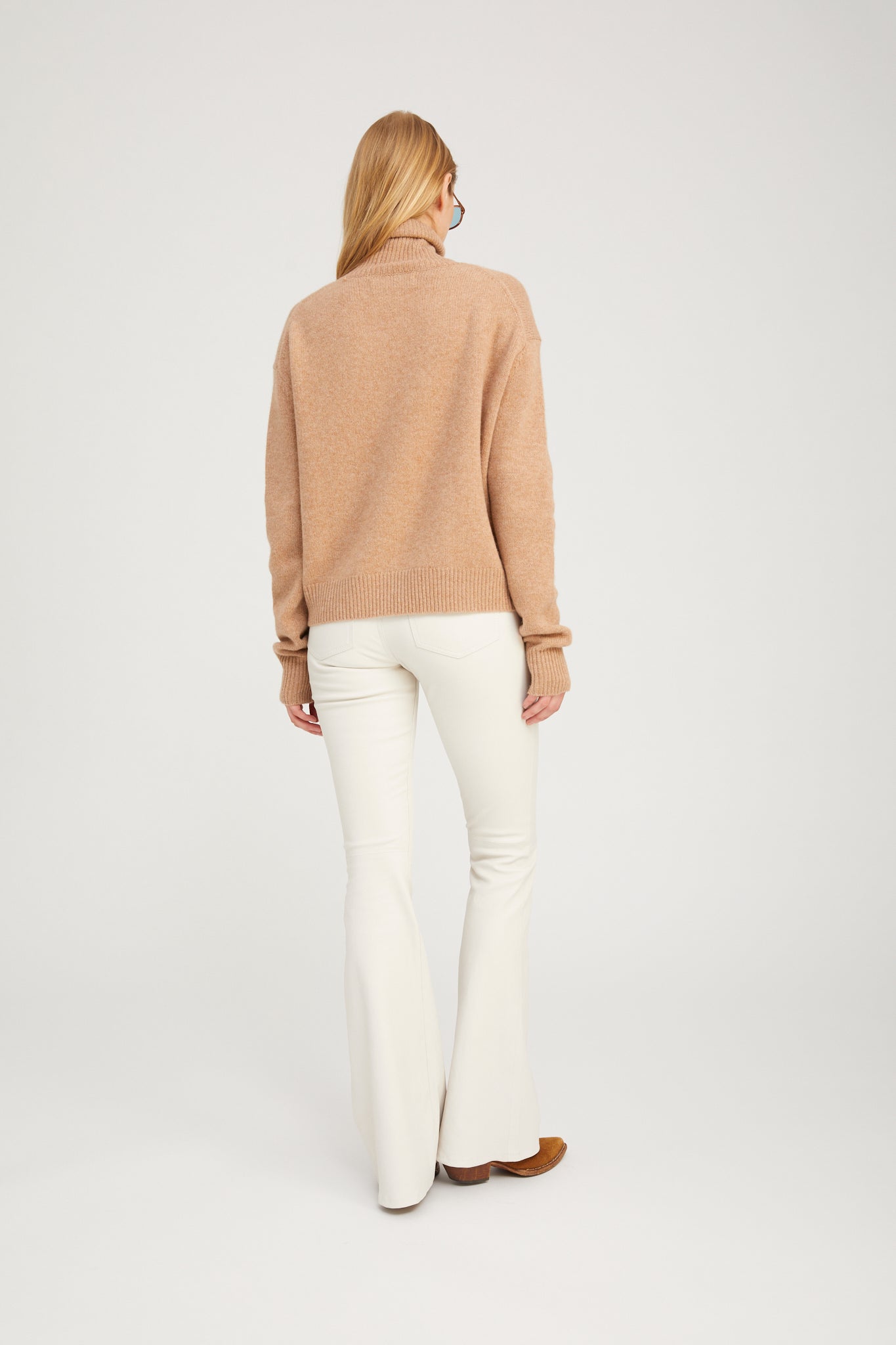 Almondine Cashmere Heart Turtleneck Sweater