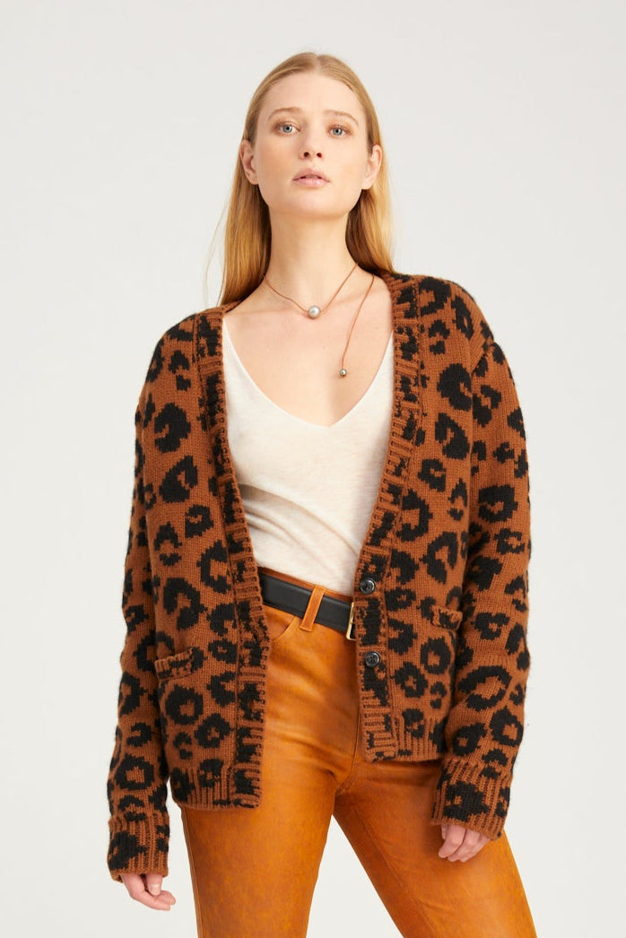 Leopard Cashmere Cardigan