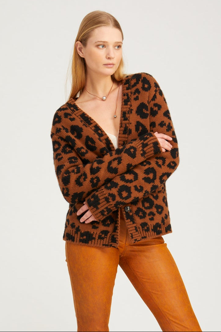 Leopard Cashmere Cardigan