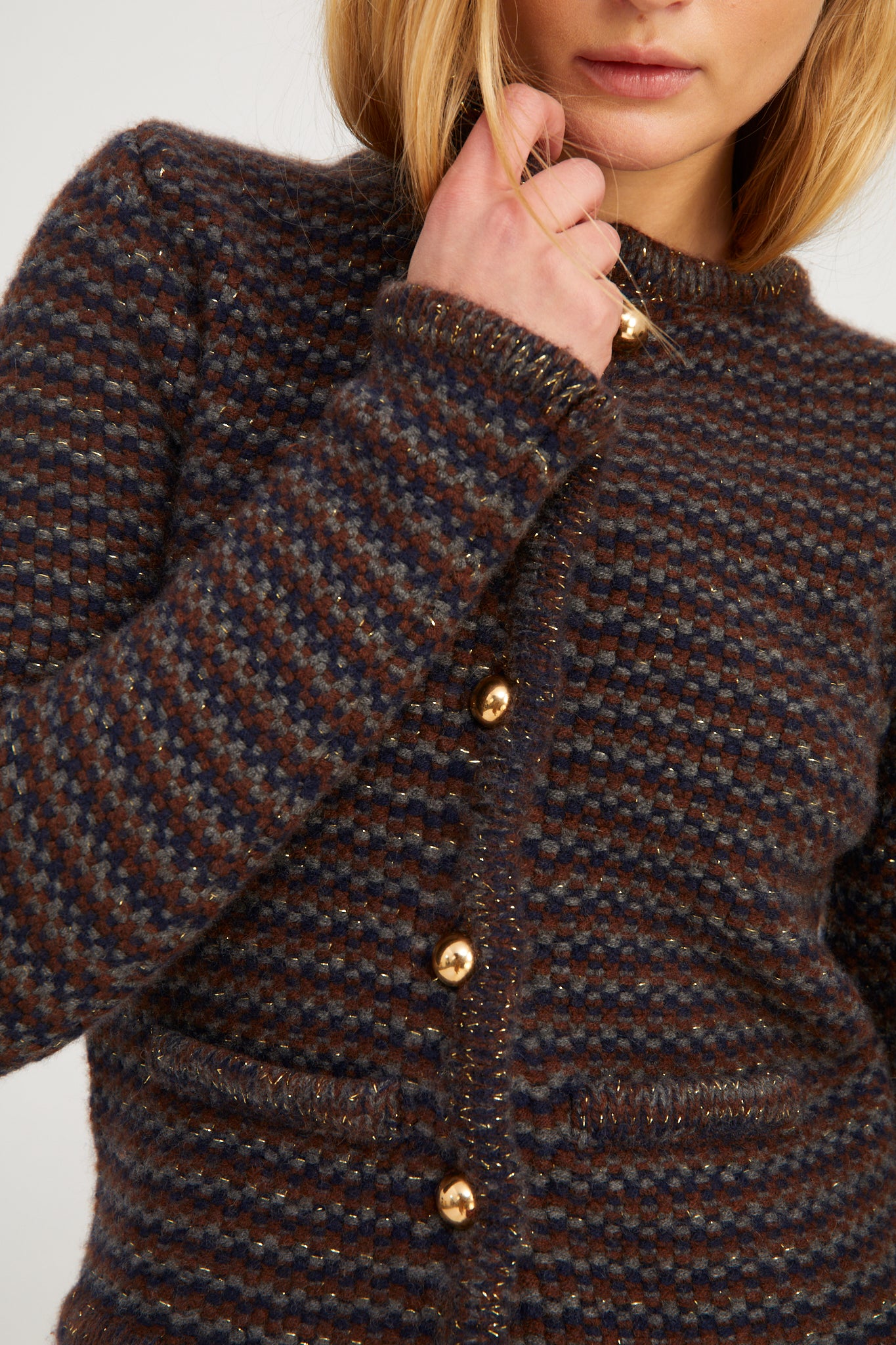 Brown Stripe Cashmere Ingrid Jacket