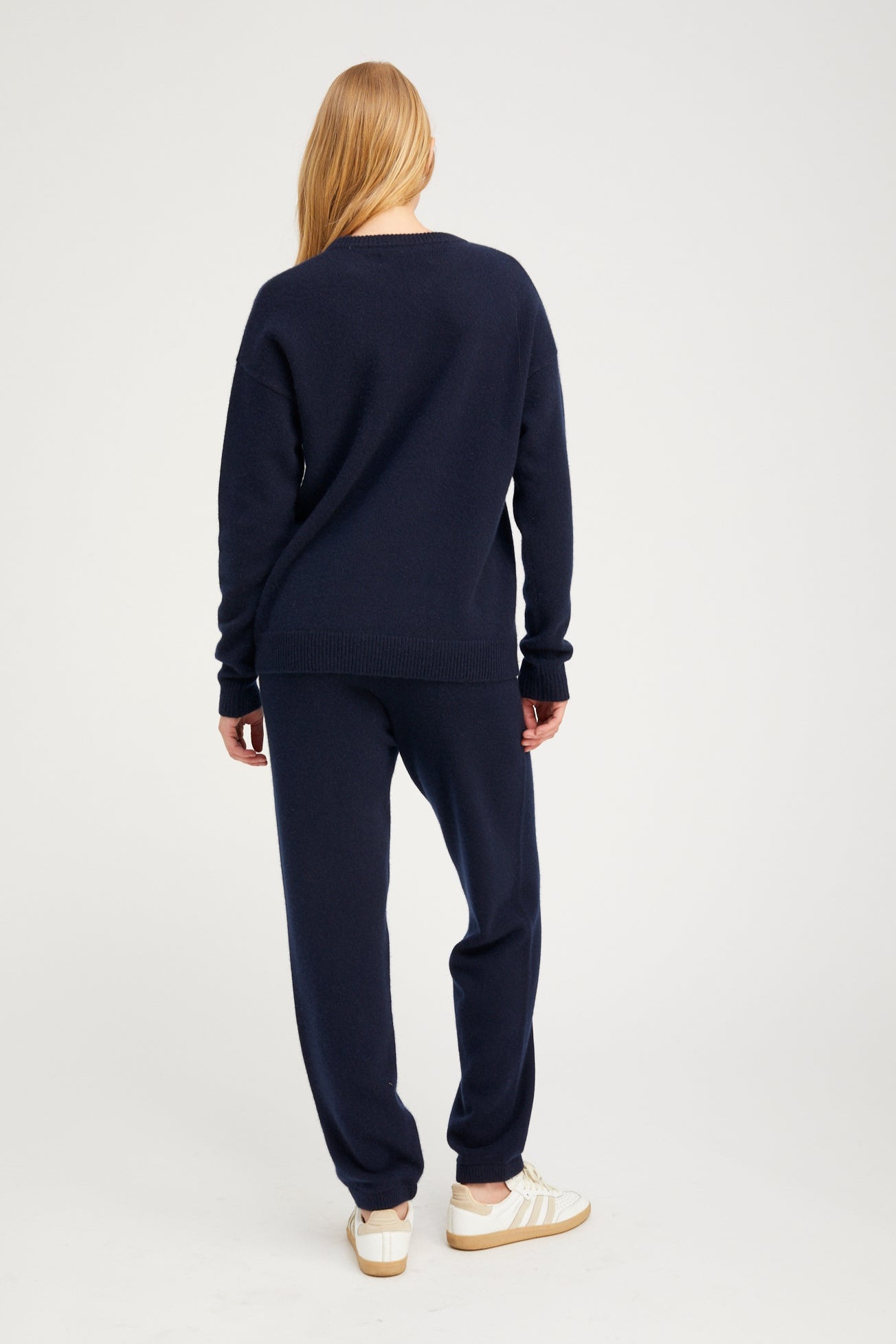 Navy Cashmere Heart Logo Sweatpants