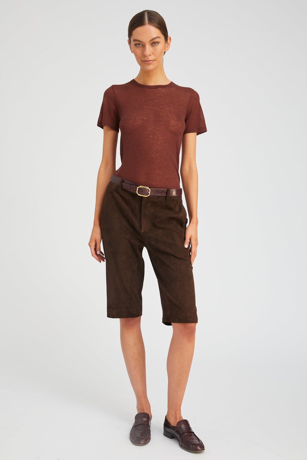 Americano Suede Bermuda Trouser Shorts
