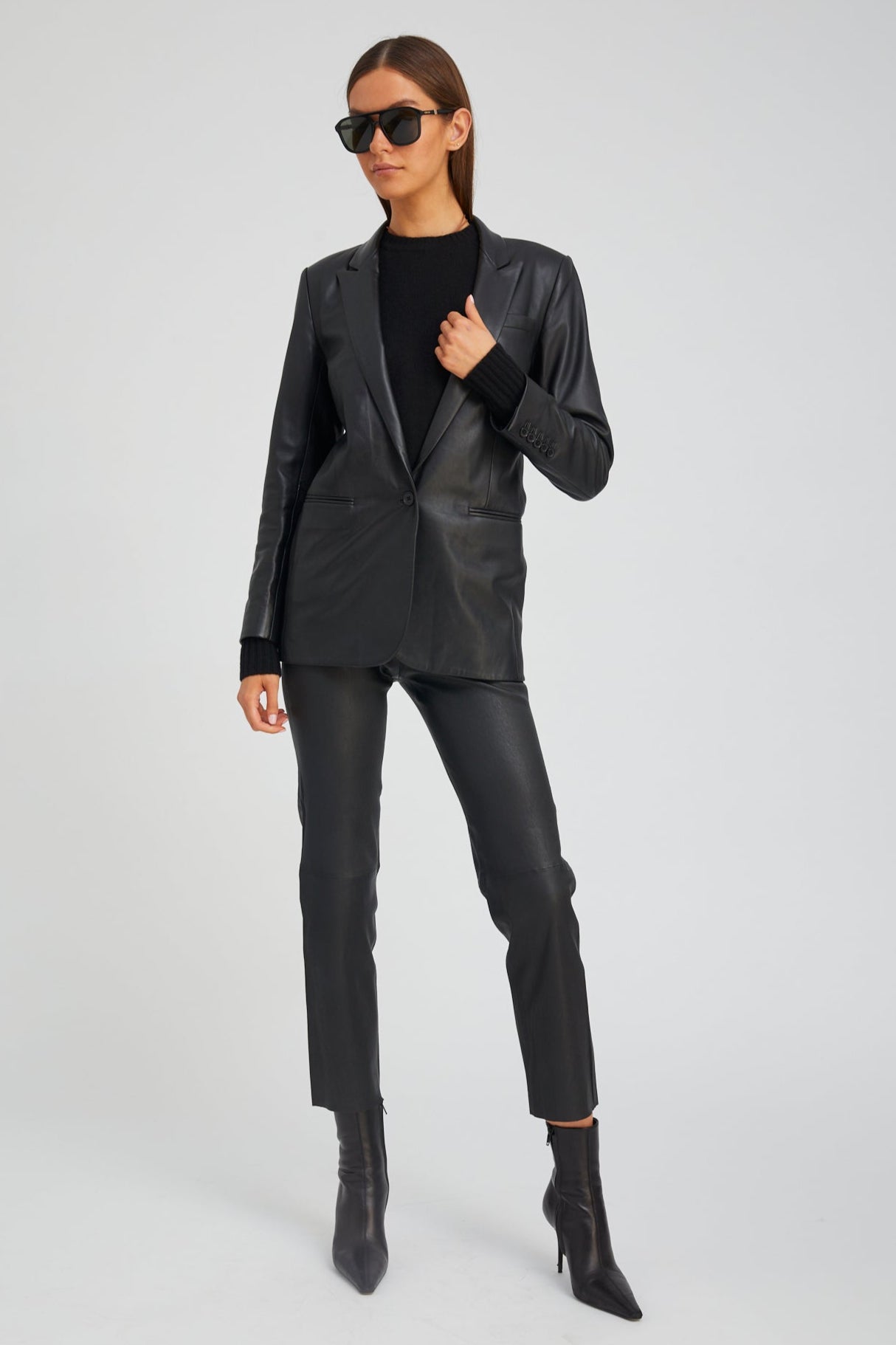 Black Leather Blazer