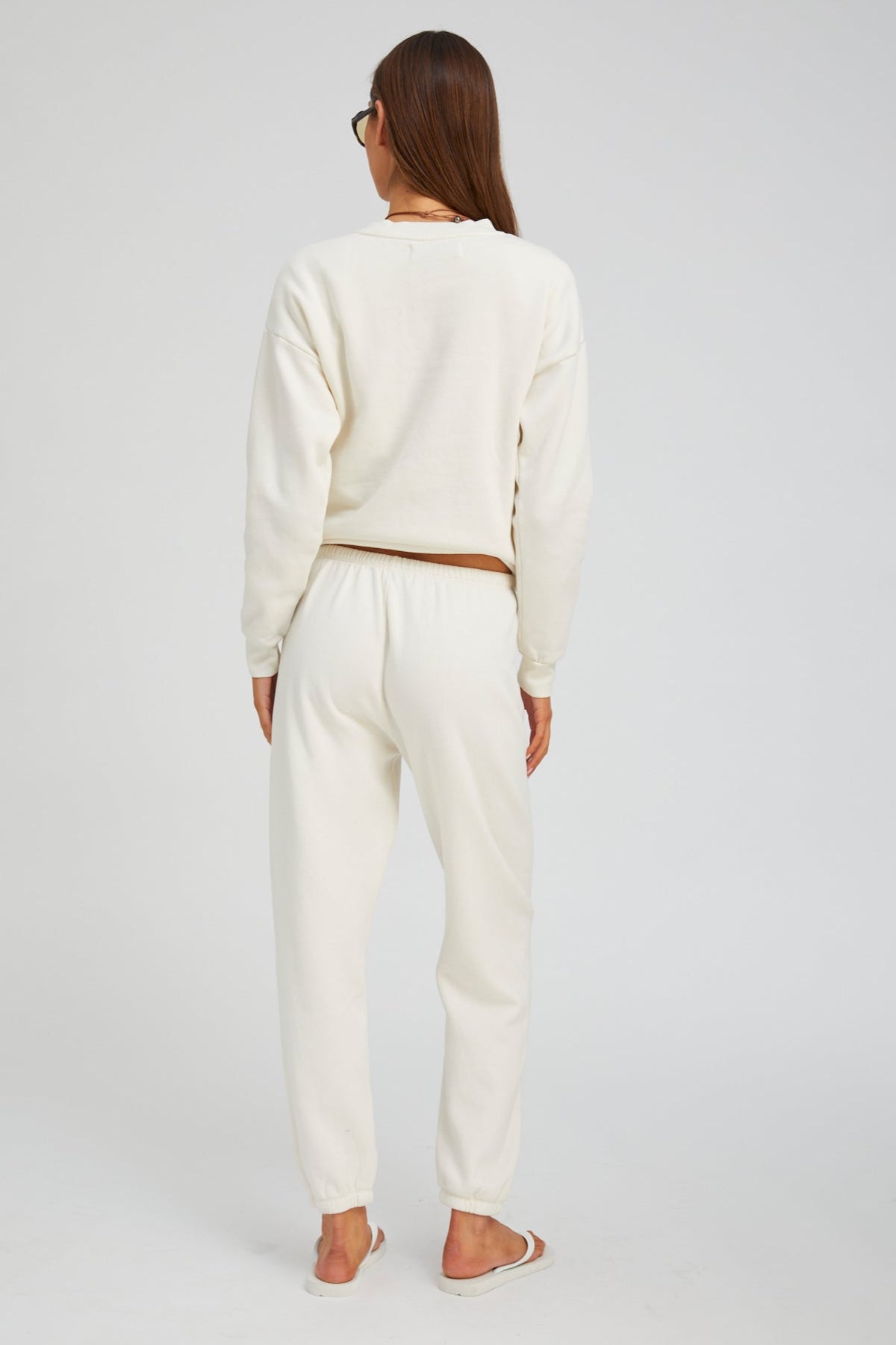 Creme with White Heart Sweatpants