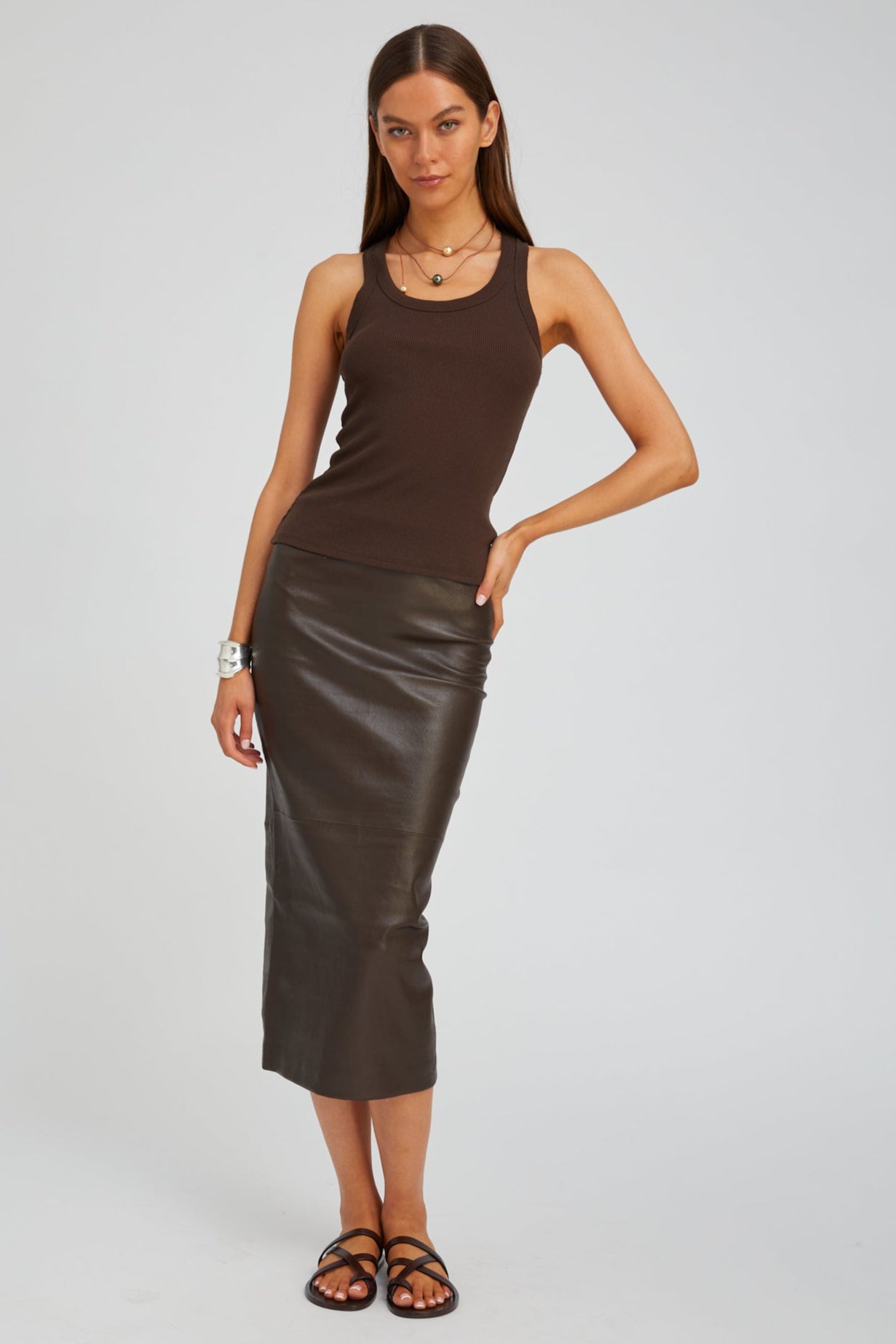 Americano Leather Tube Skirt