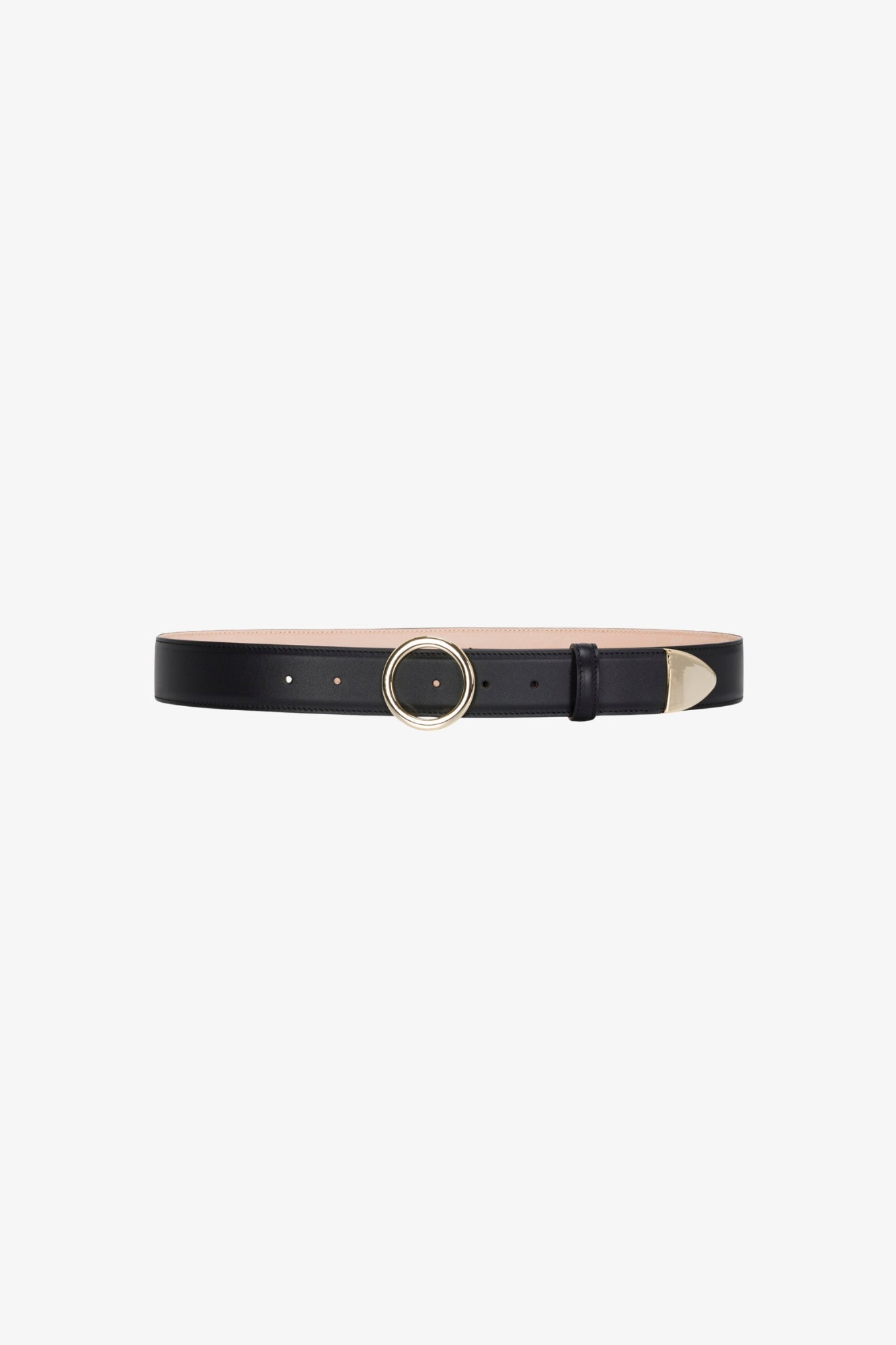 Black Leather Jackie Belt