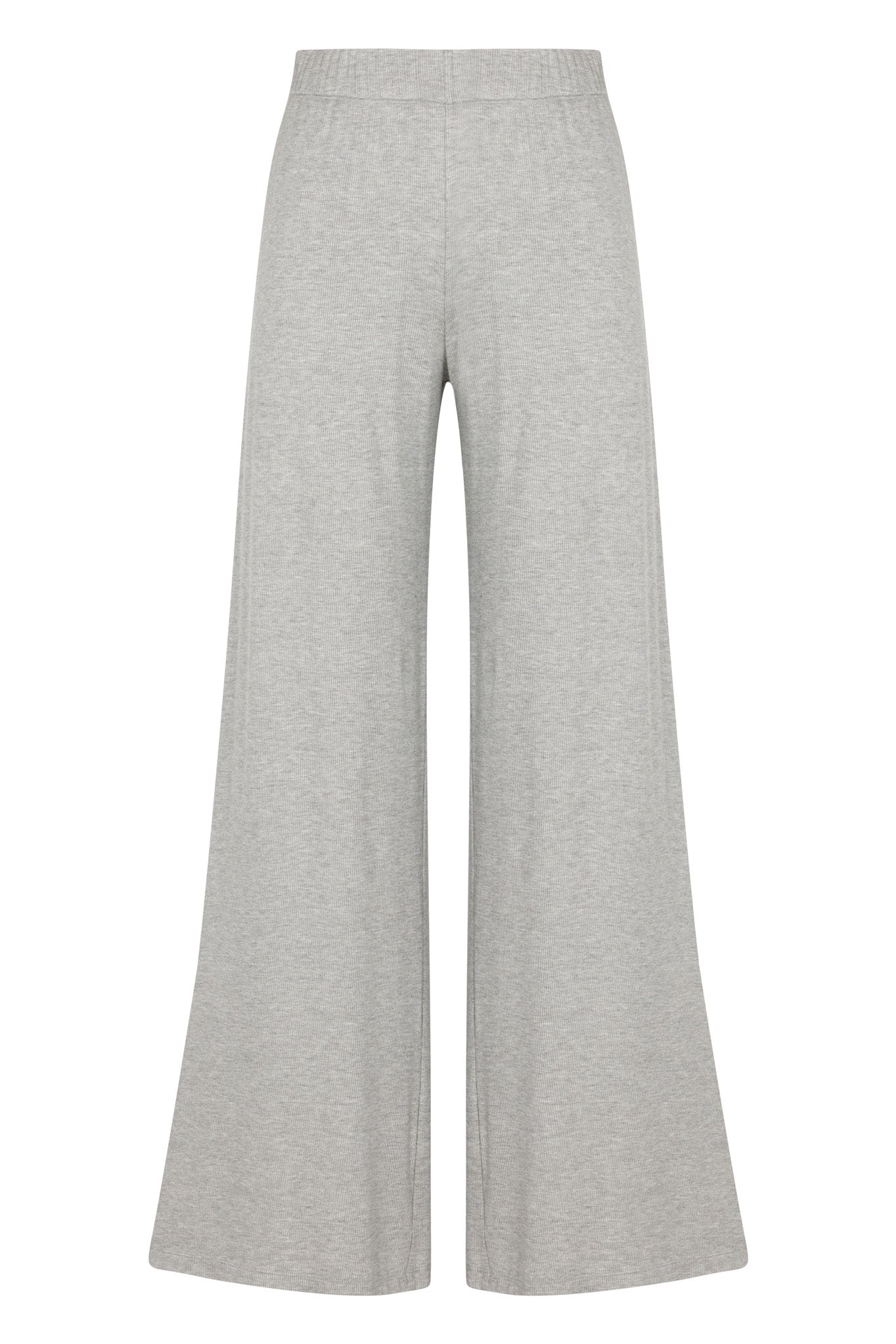 Heather Grey Rib Wide Leg Pants