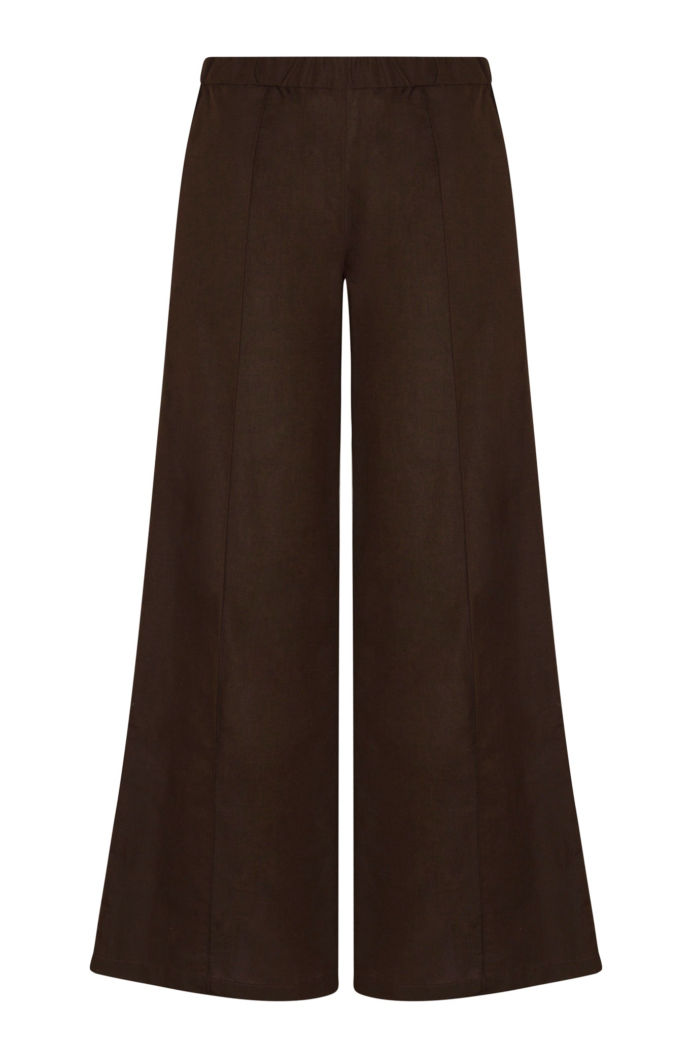 Americano Linen Wide Leg Pintuck Trousers