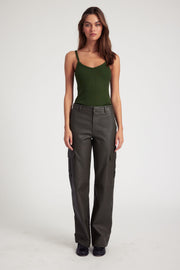 Cactus Leather Cargo Trousers