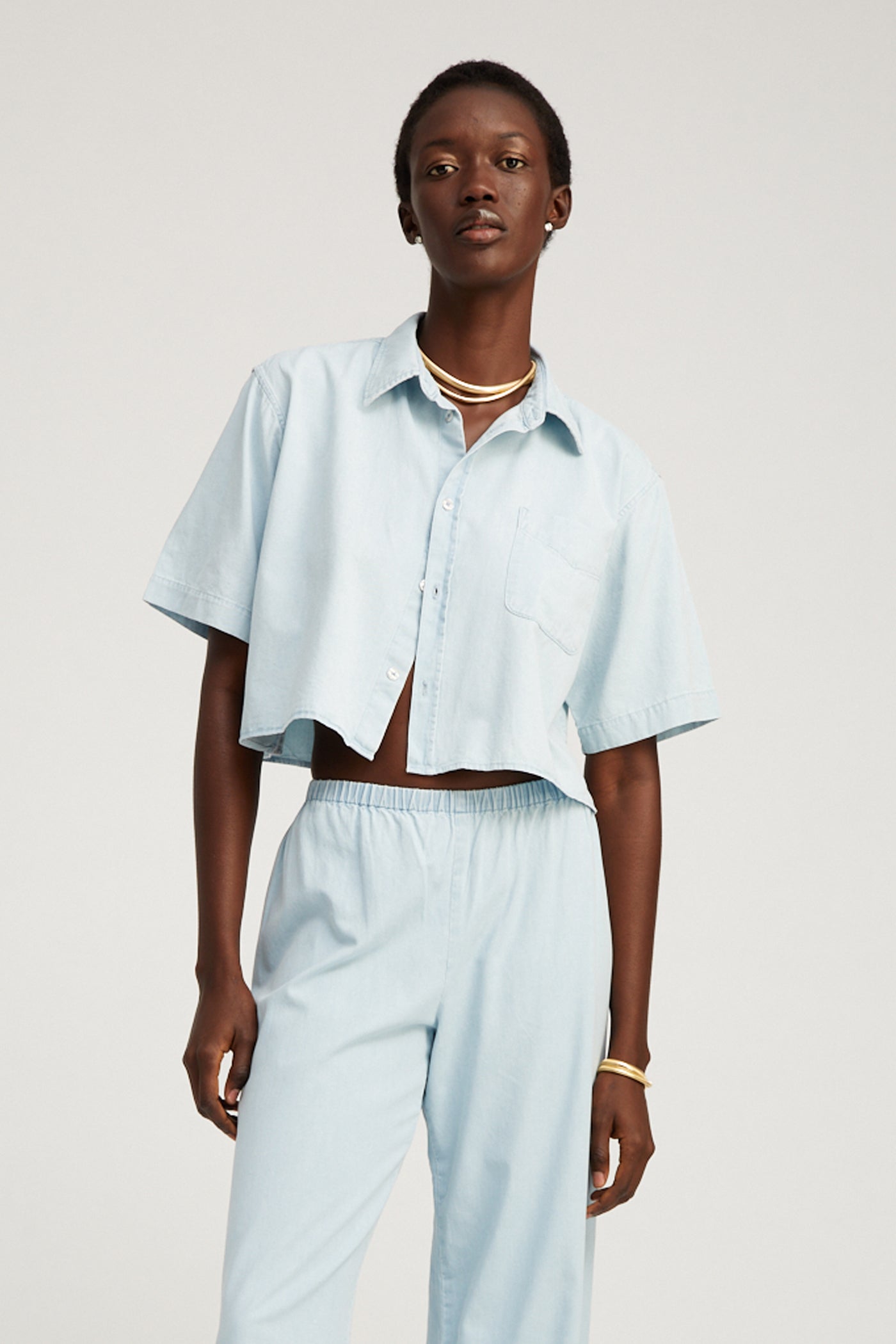 Women's Cropped ButtonUp Charlie by SPRWMN, L / Charlie Women's Cropped ButtonUp Charlie by SPRWMN, L / Charlie