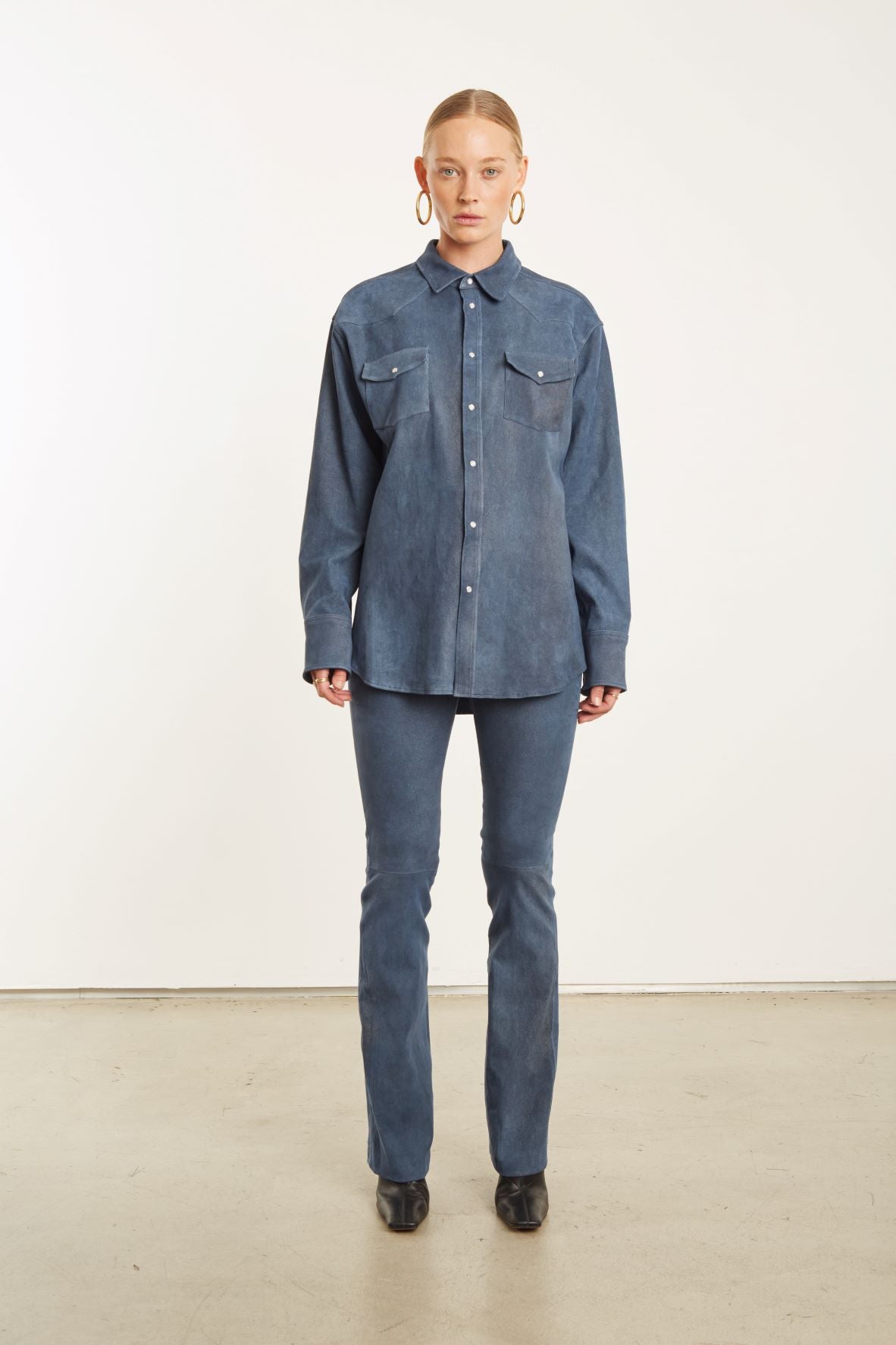 Denim Suede Micro Flare