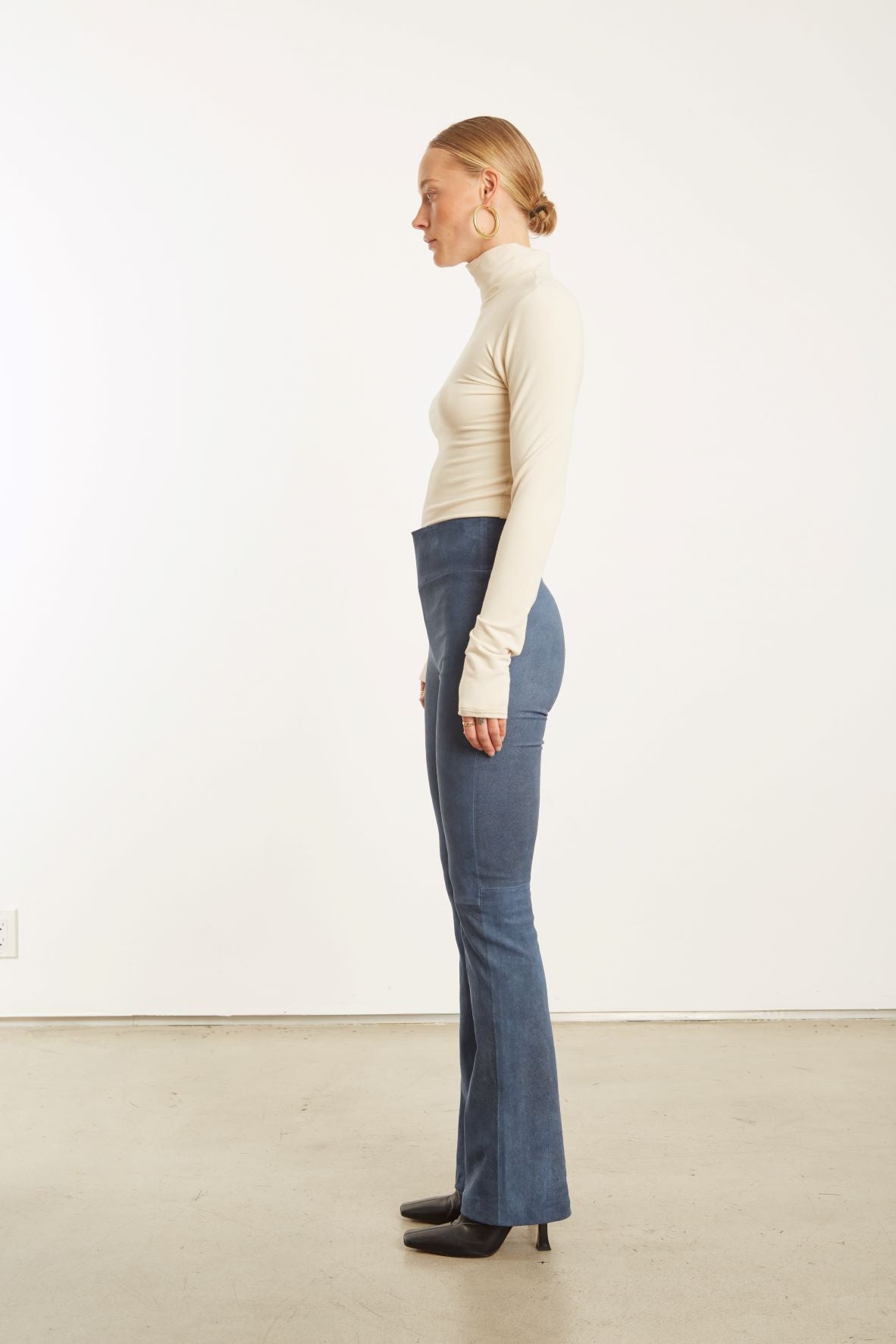 Denim Suede Micro Flare