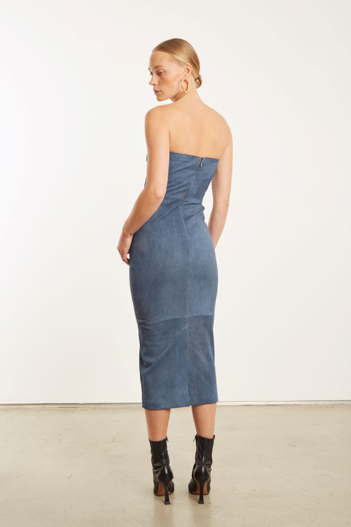 Denim Suede Tube Dress