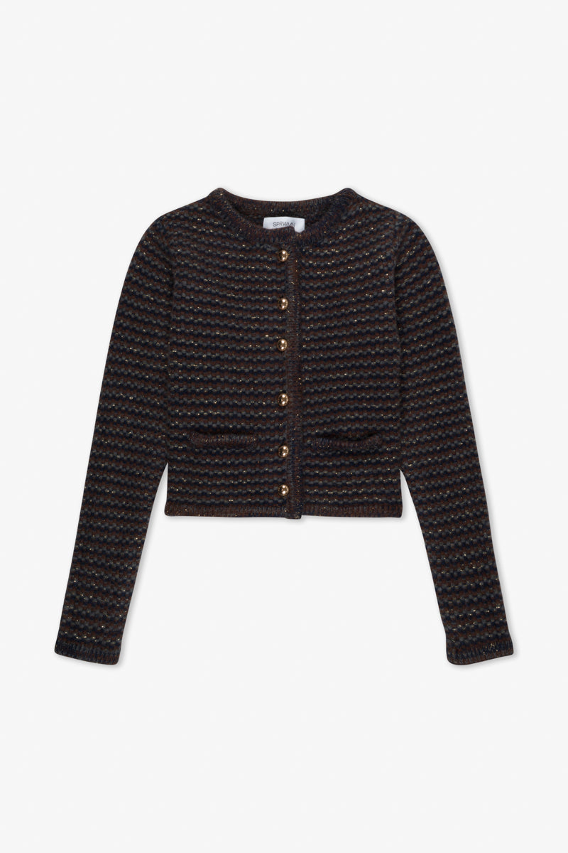 Brown Stripe Cashmere Ingrid Jacket