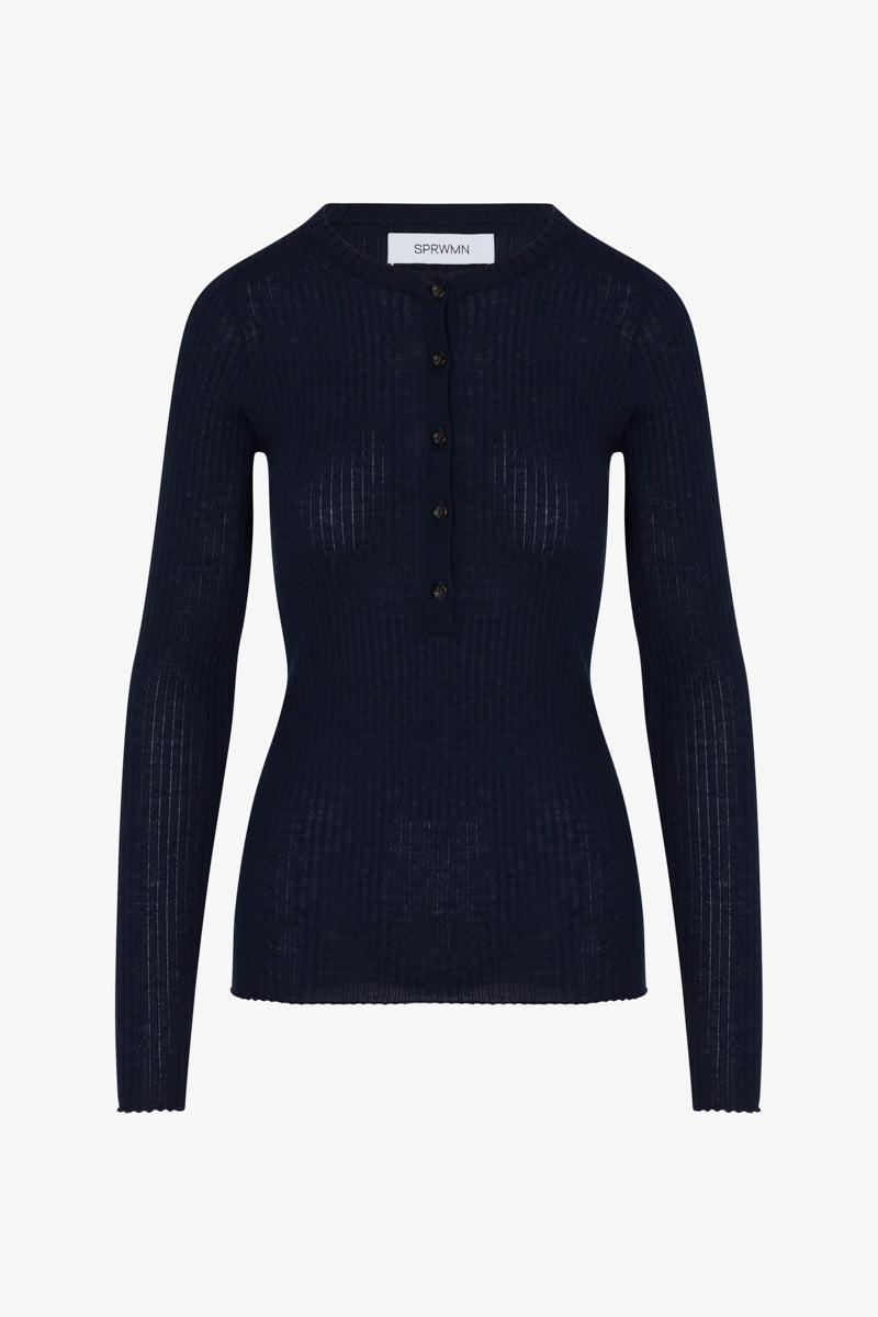 Navy Cashmere Henley