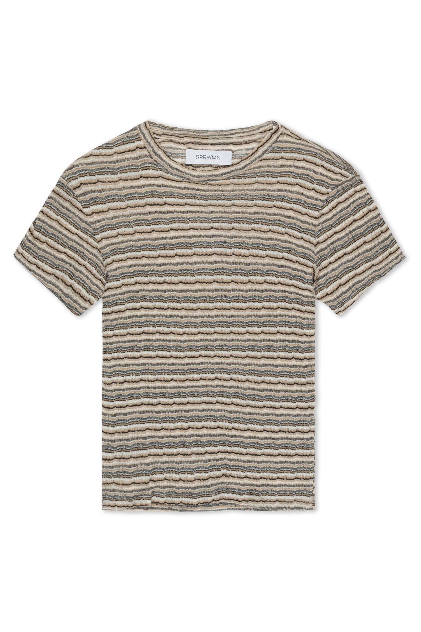 Truffle Striped Pointelle Baby Tee