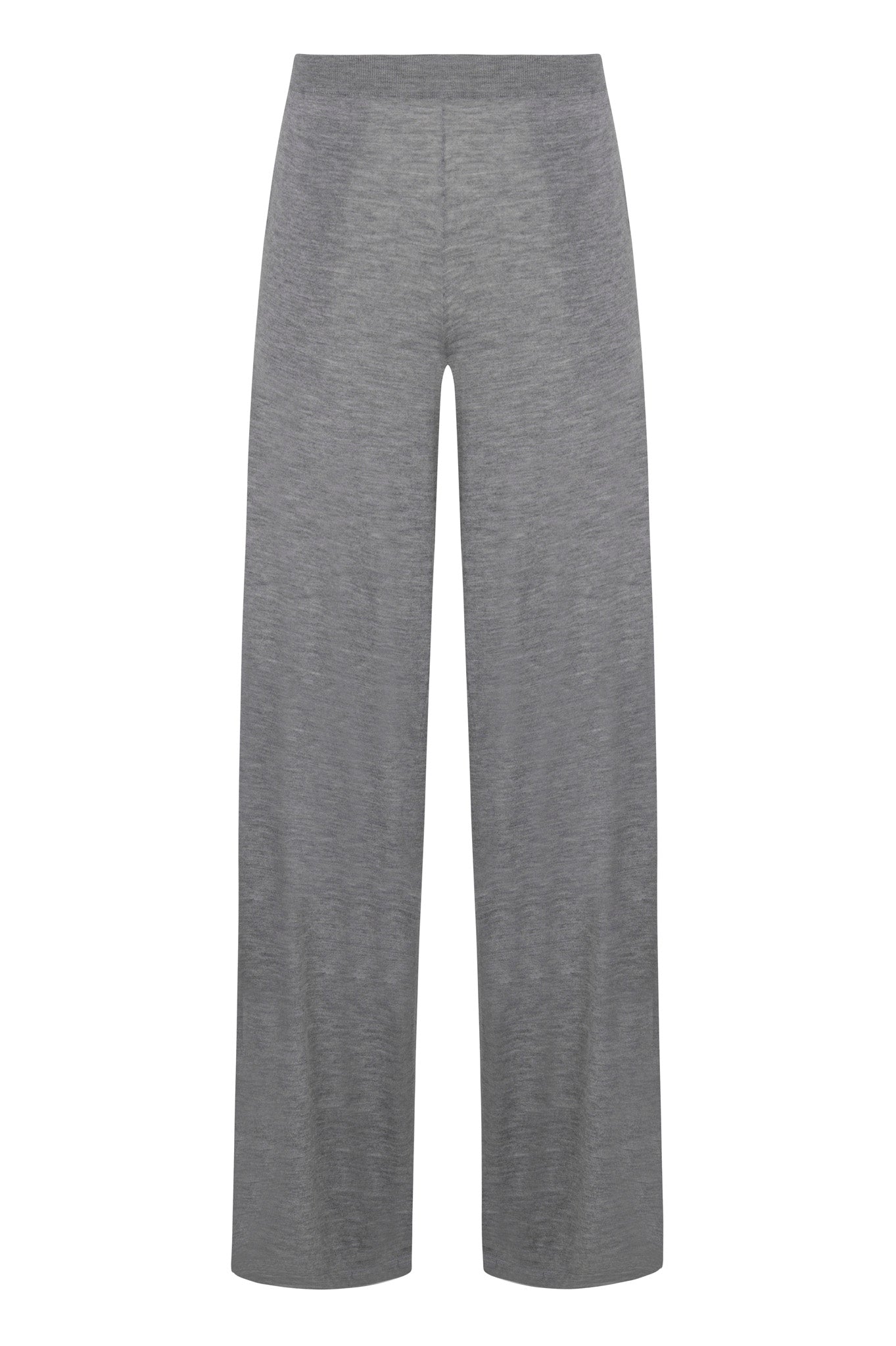 Grey Cashmere Wide Leg Pants