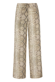 Beige Snakeskin Silk Kauai Pants