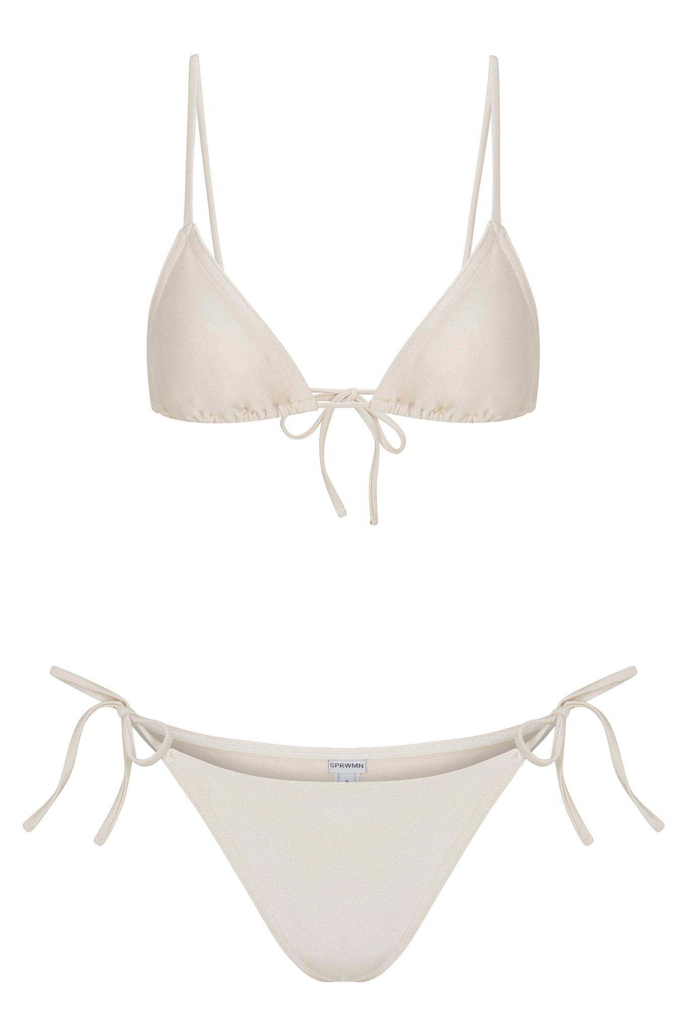 Creme Triangle Bikini Top