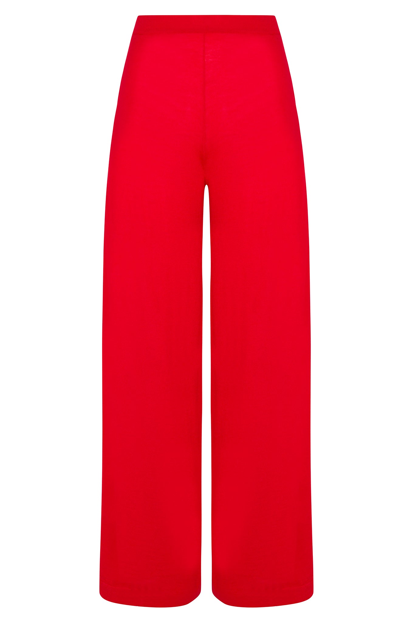 Red Cashmere Wide Leg Pants