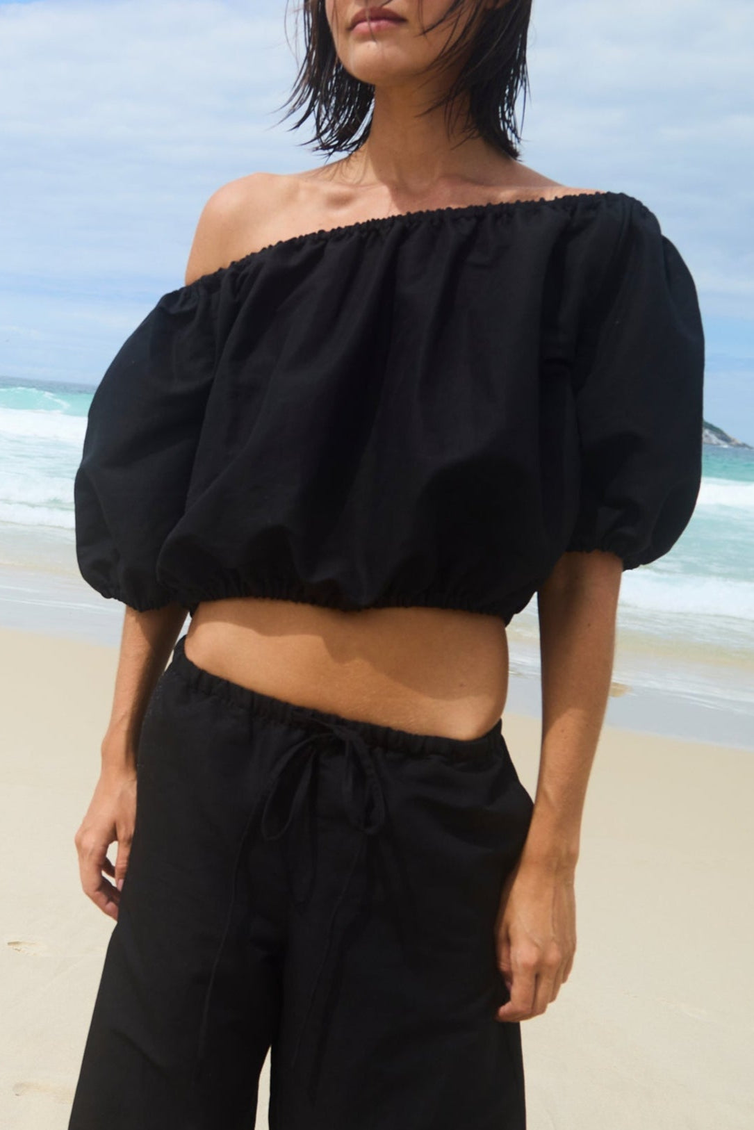 Black Linen Isabel Top