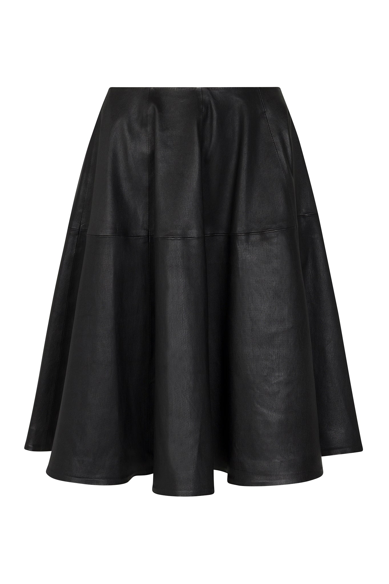 Black Leather Bardot Skirt
