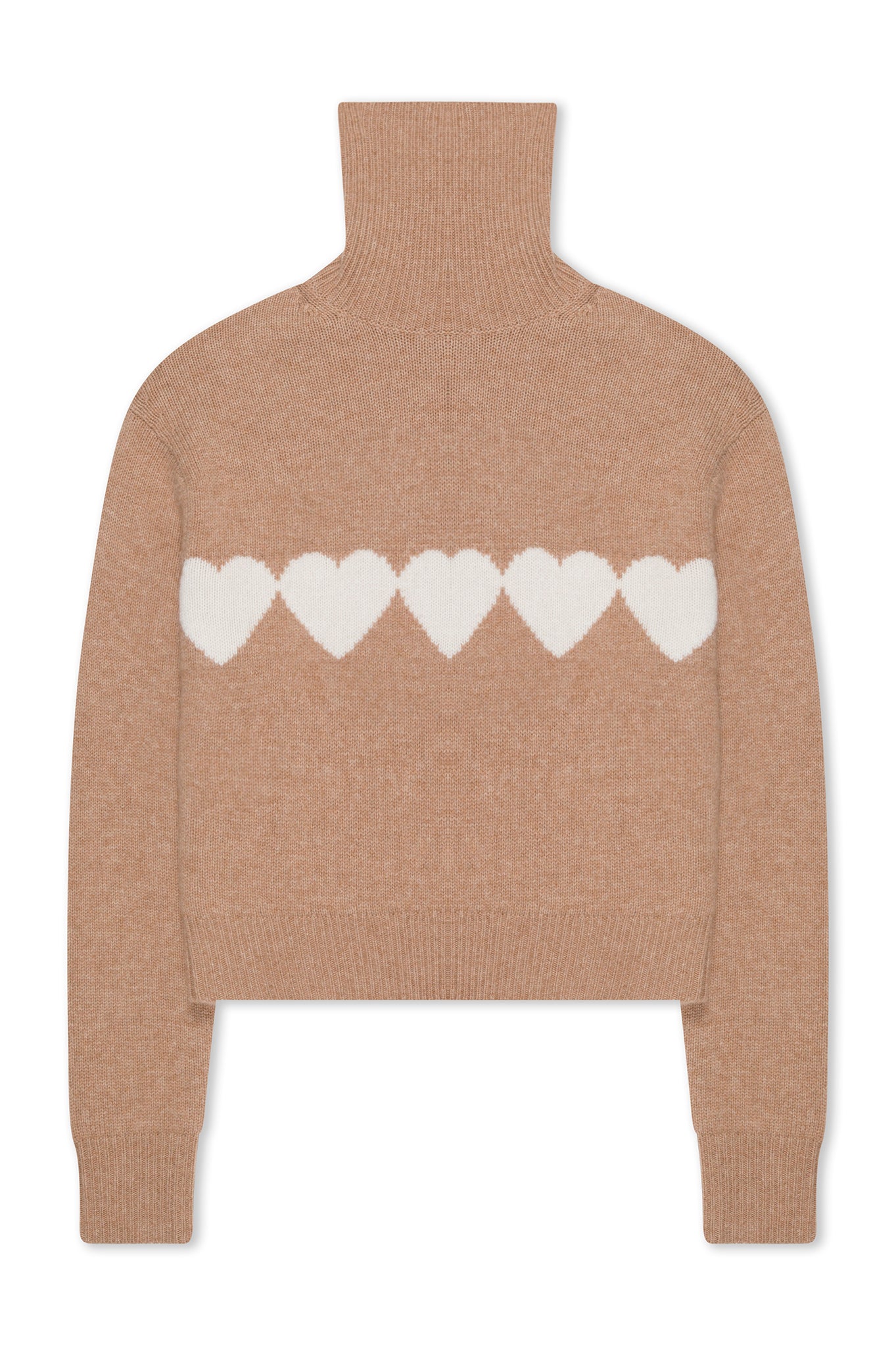 Almondine Cashmere Heart Turtleneck Sweater