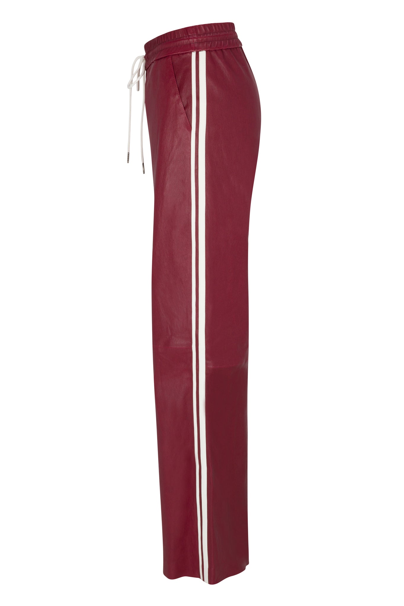 Crimson Leather Athletic Drawstring Pants