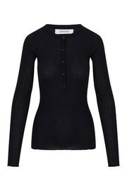 Black Cashmere Henley
