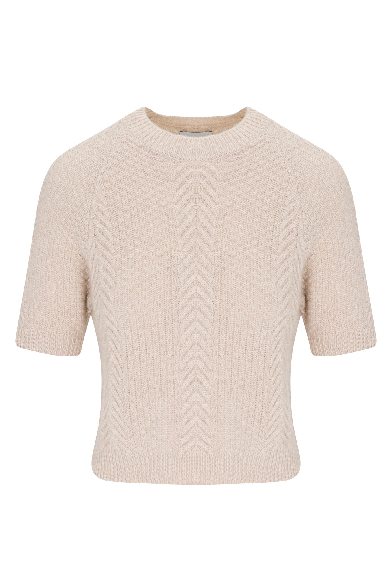 Oat Cashmere Cable Knit Raglan Sweater