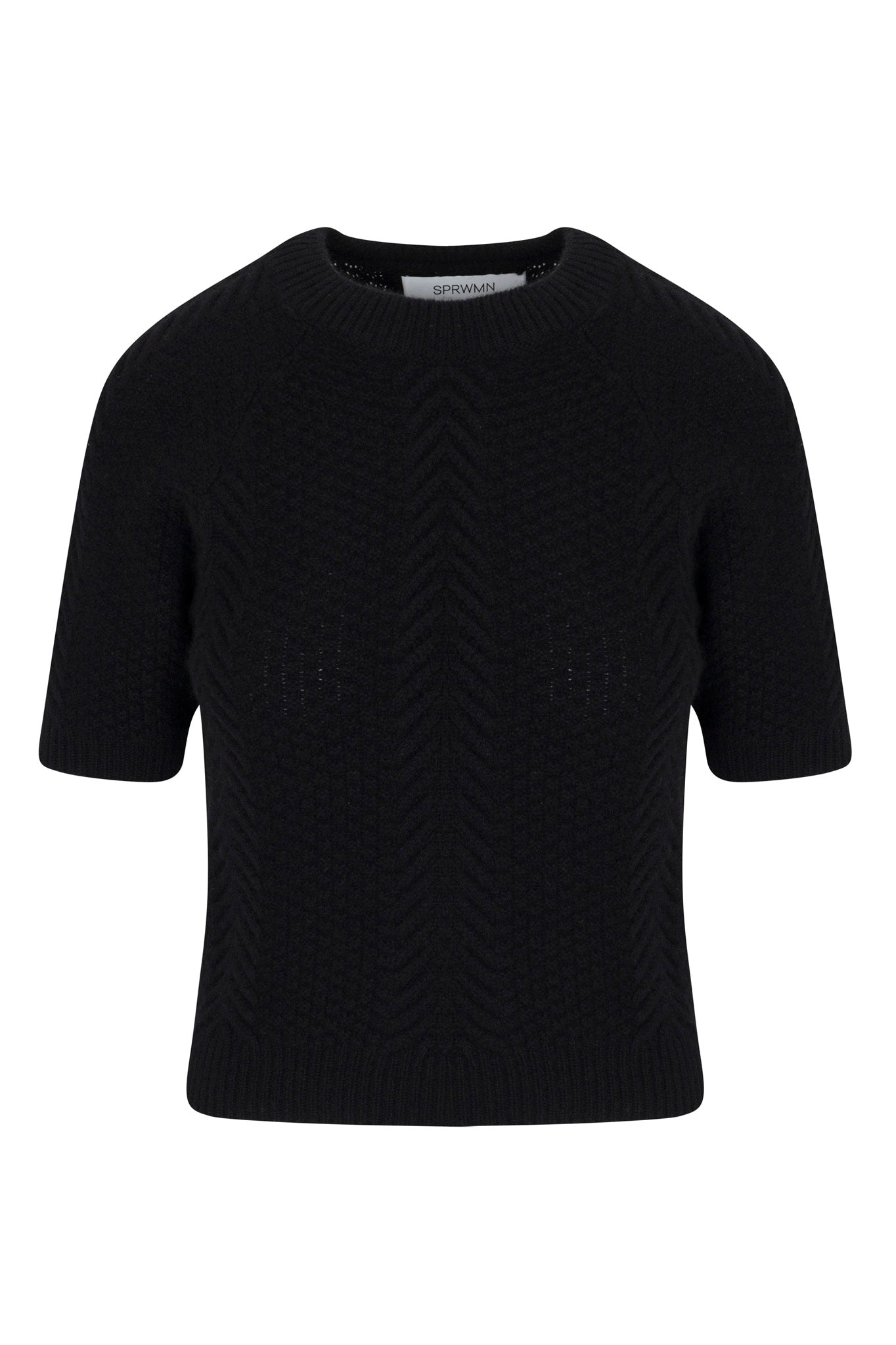 Black Cashmere Cable Knit Raglan Sweater