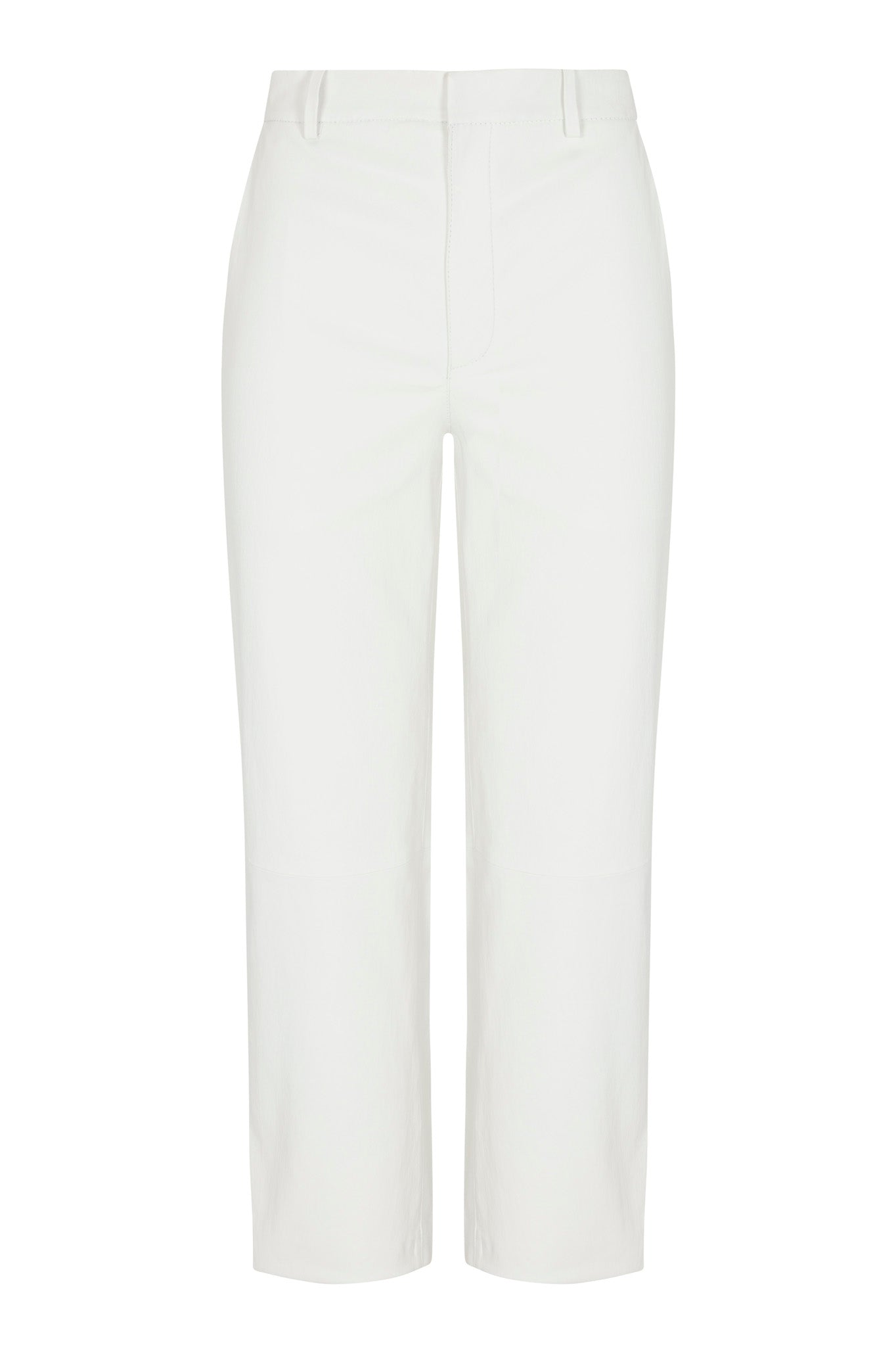 White Leather Cropped Trousers